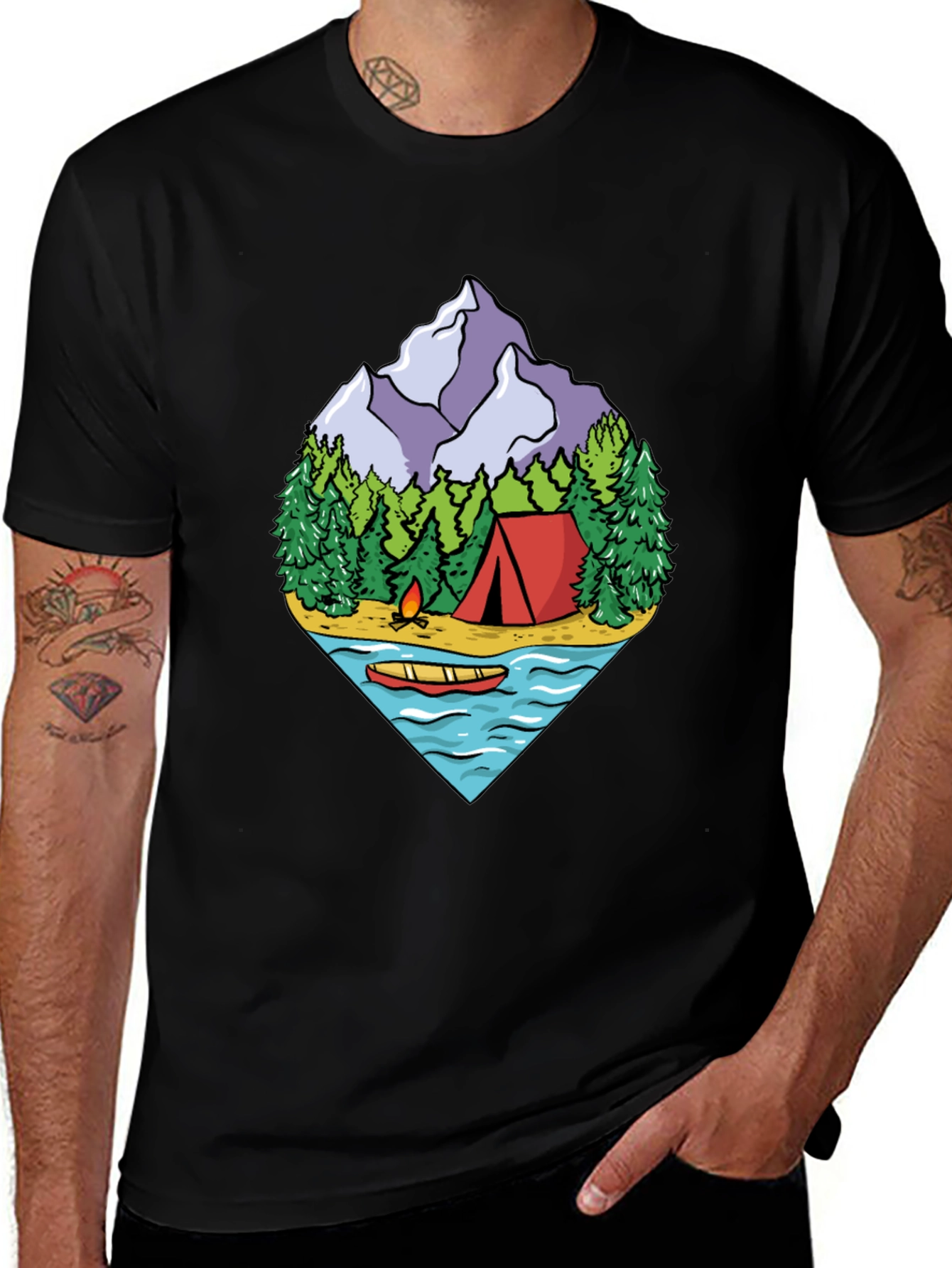 Variant 19 of Camping Adventure Graphic Tee - Outdoor Nature Shirt