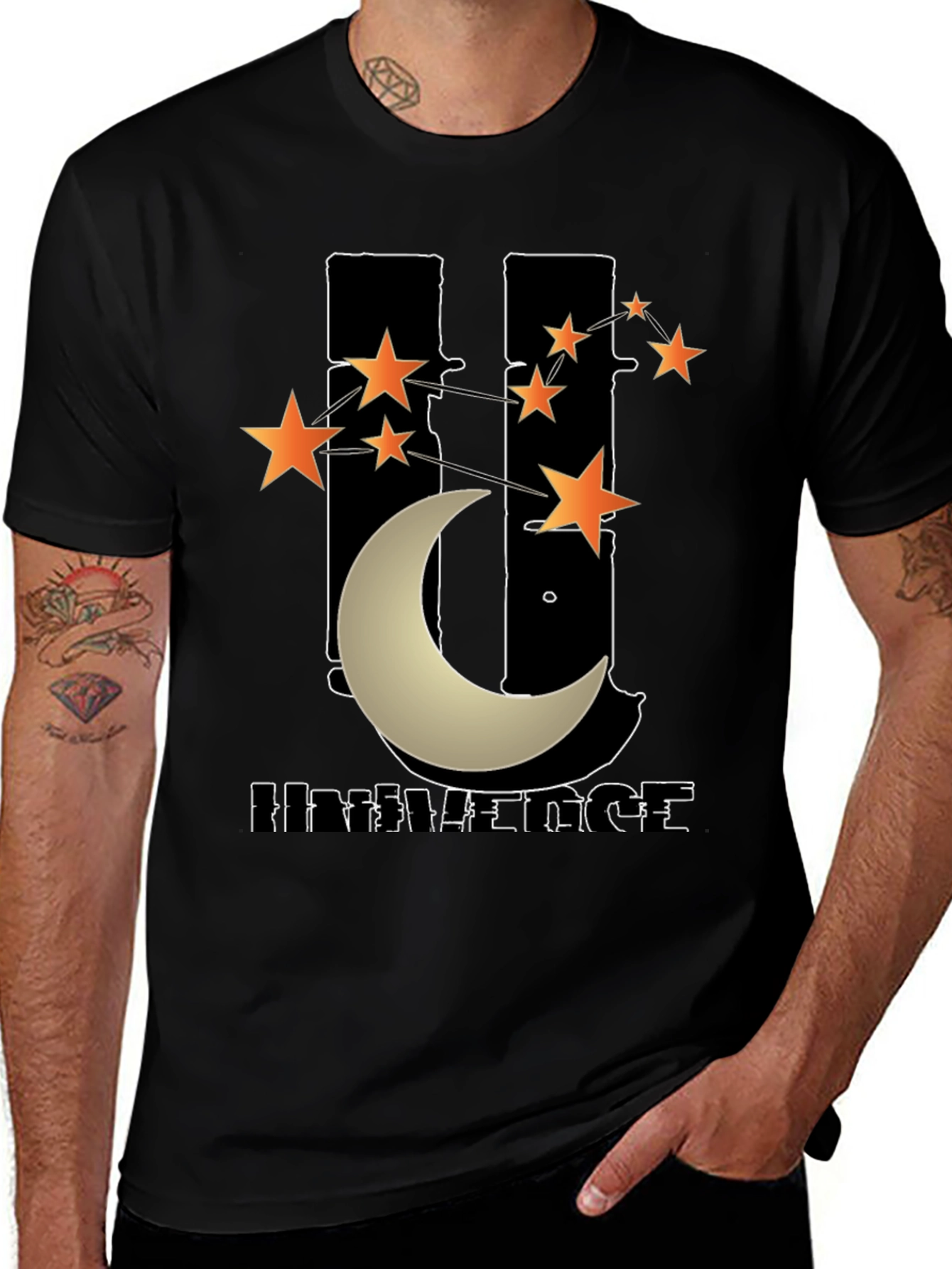 Variant 22 of Universe Graphic T-Shirt - Men's Black Tee