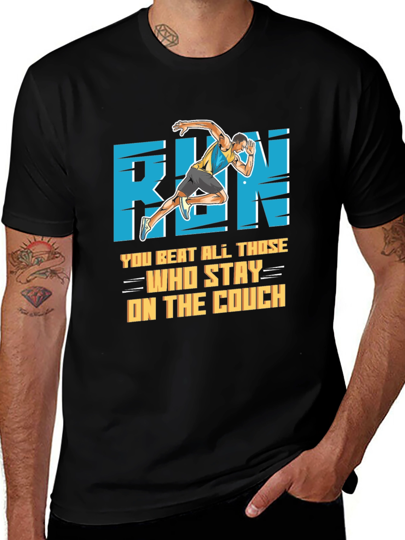 Variant 28 of Run Athlete T-Shirt - You Beat All Those on the Couch