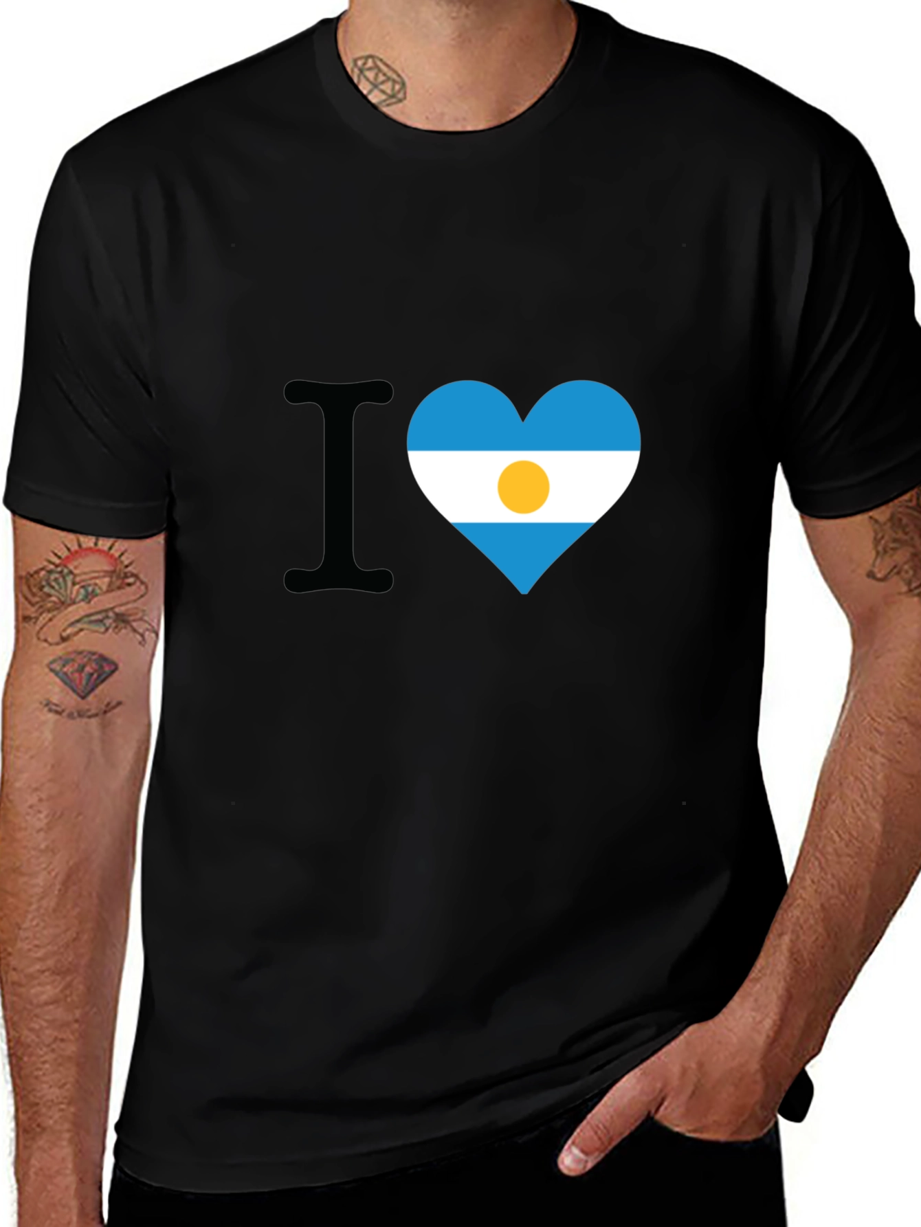Variant 2 of Argentina Flag Heart T-Shirt