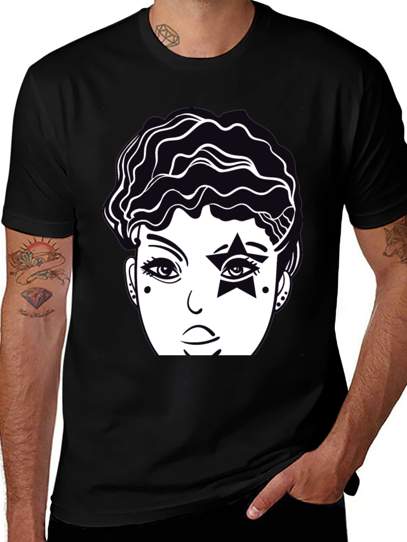 Variant 24 of Graphic Print Tee - Star Eyed Portrait