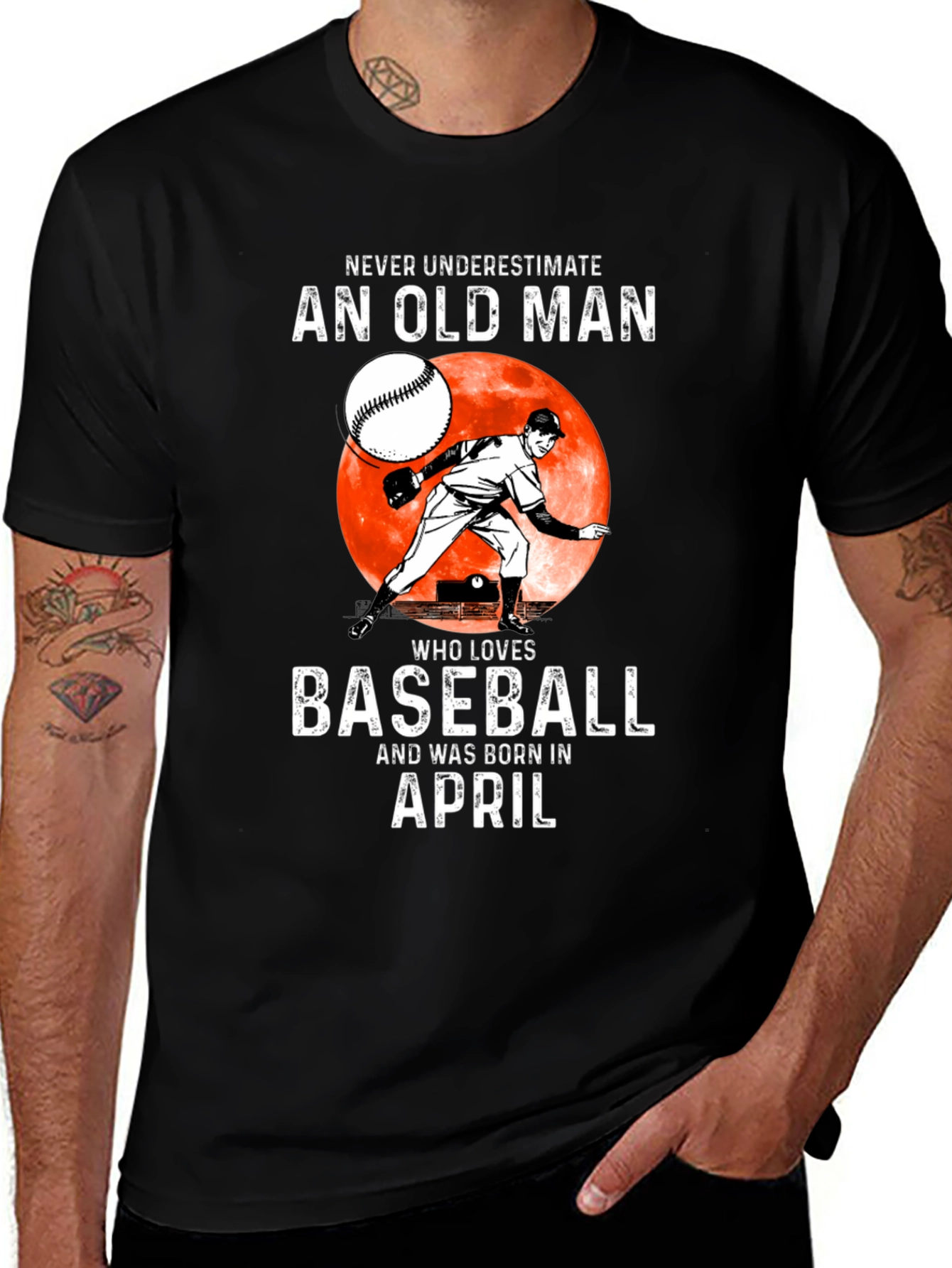 Variant 18 of Baseball Lover April Birthday T-Shirt