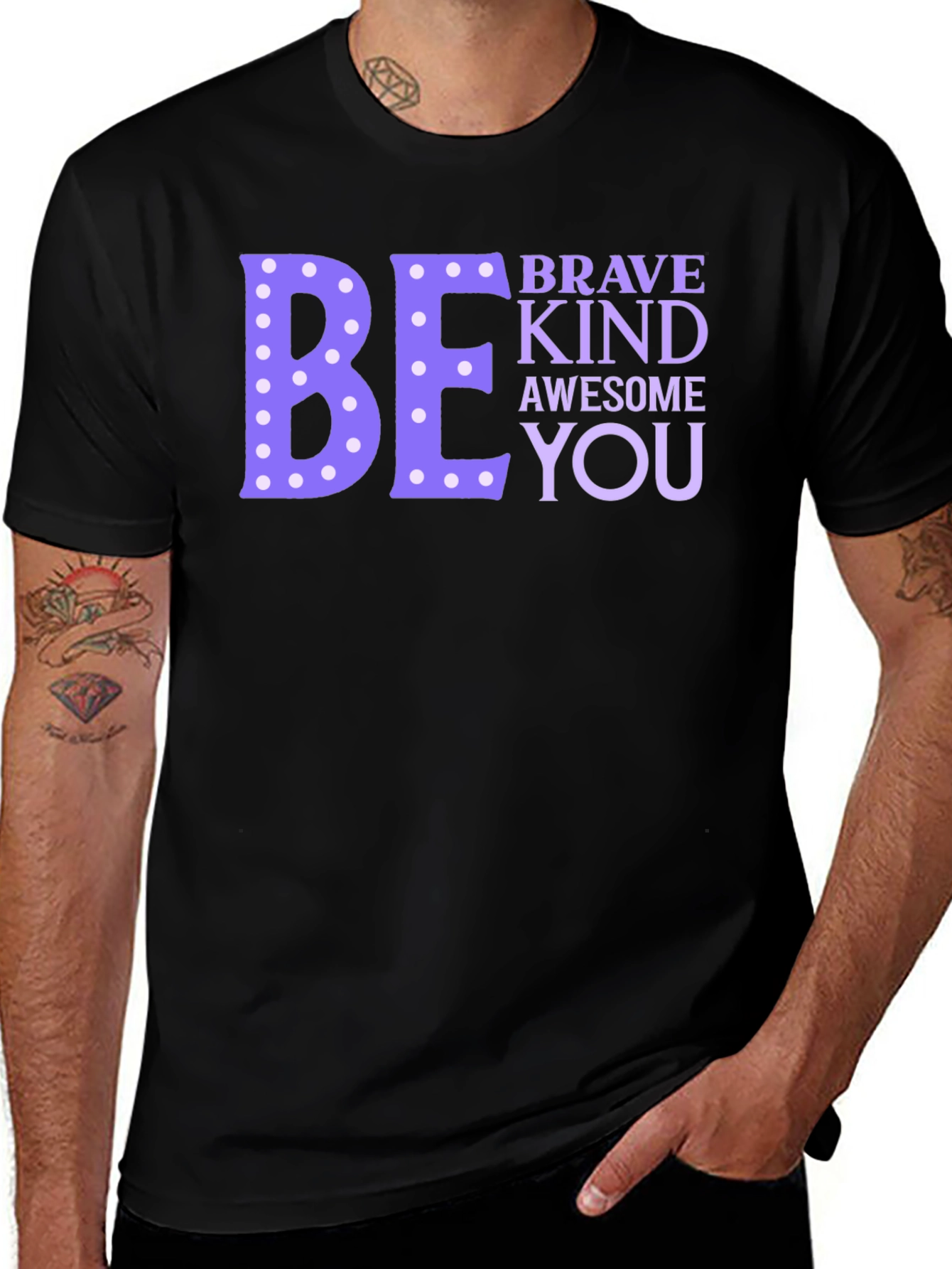 Variant 3 of Be Brave Kind Awesome You Black T-Shirt