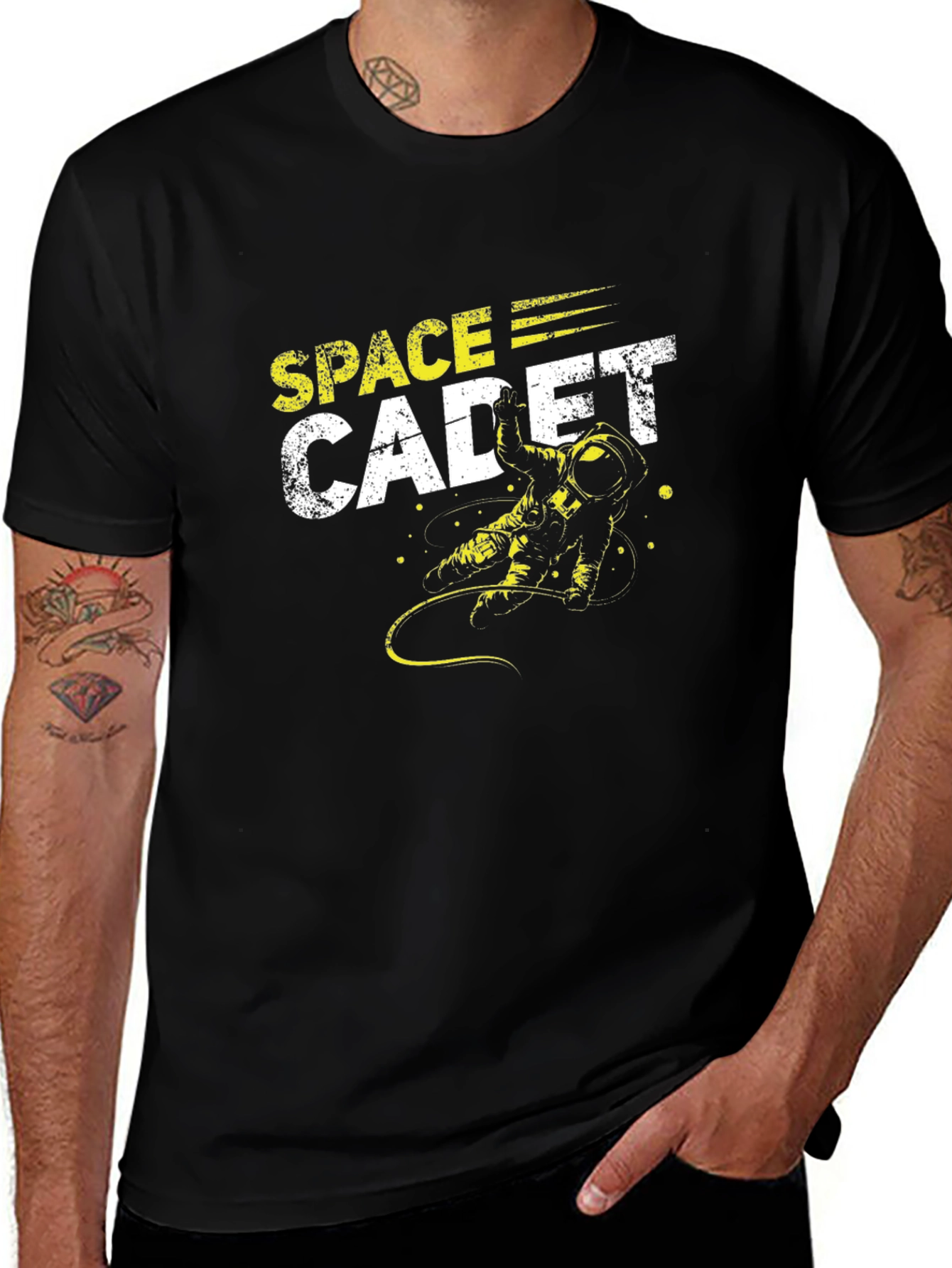 Variant 15 of Space Cadet Graphic Black T-Shirt