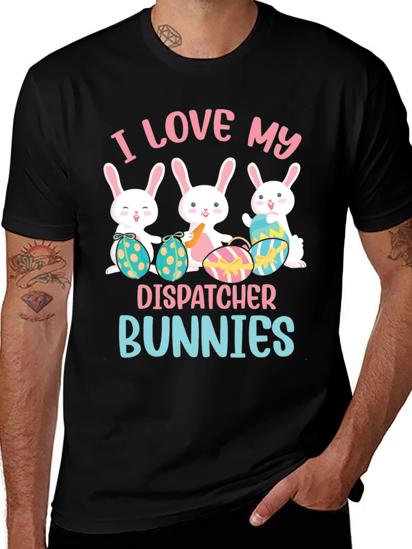 I Love My Dispatcher Bunnies Easter T-Shirt