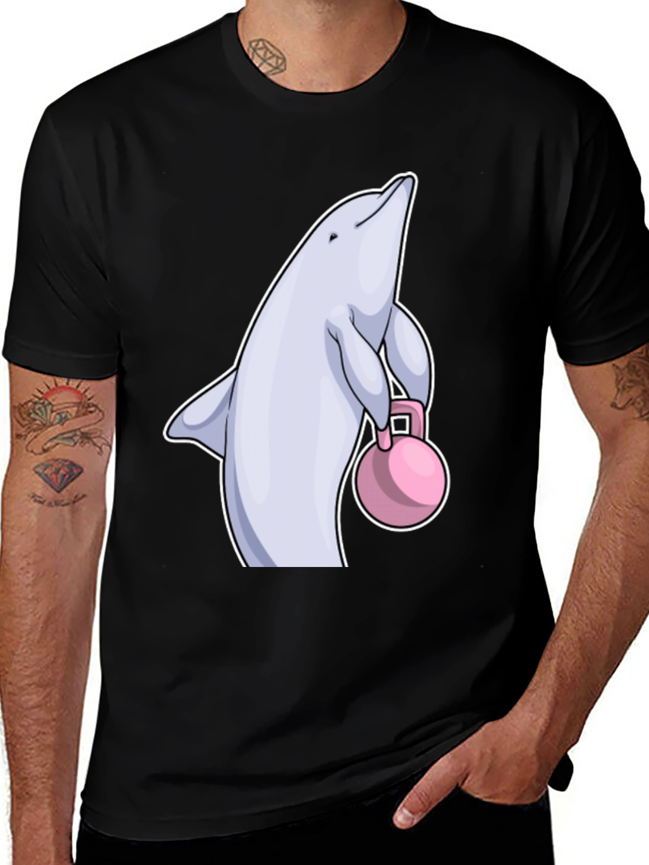 Variant 5 of Dolphin Kettlebell Black T-Shirt