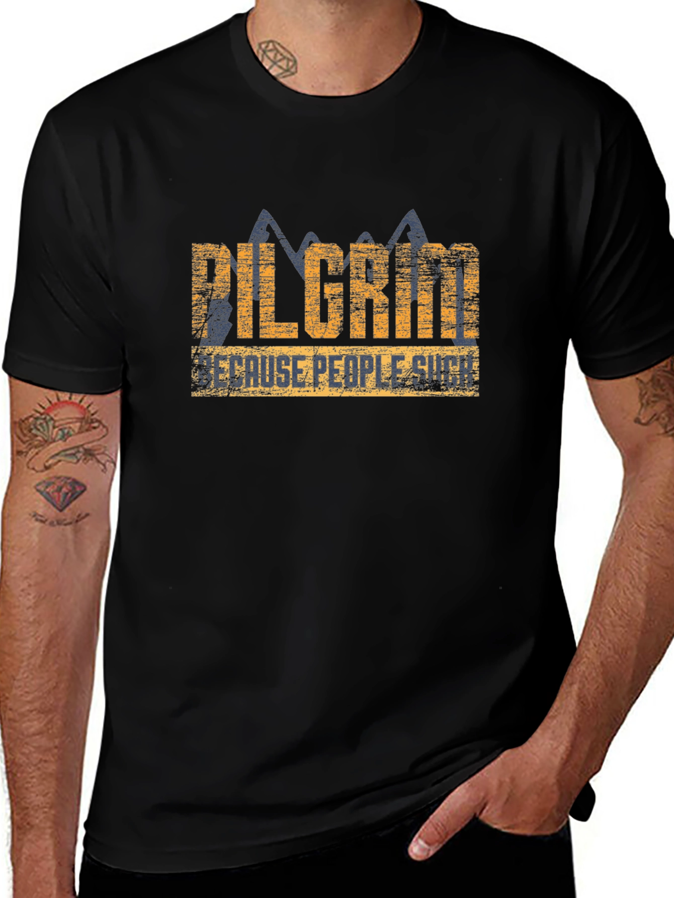 Variant 16 of Pilgrim Graphic T-Shirt - Because People Suck