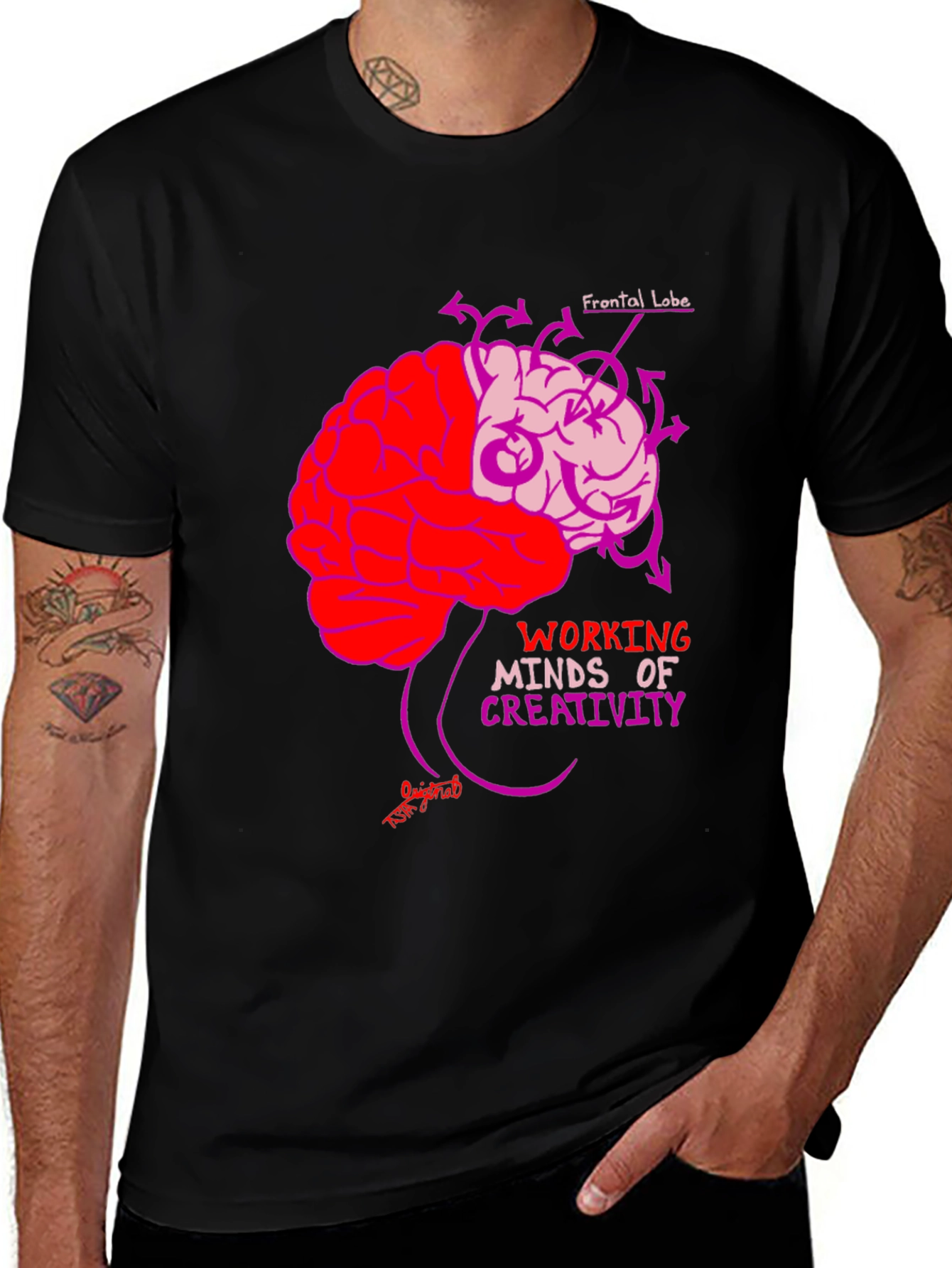 Variant 11 of Brain Power T-Shirt: Working Minds Creativity Tee