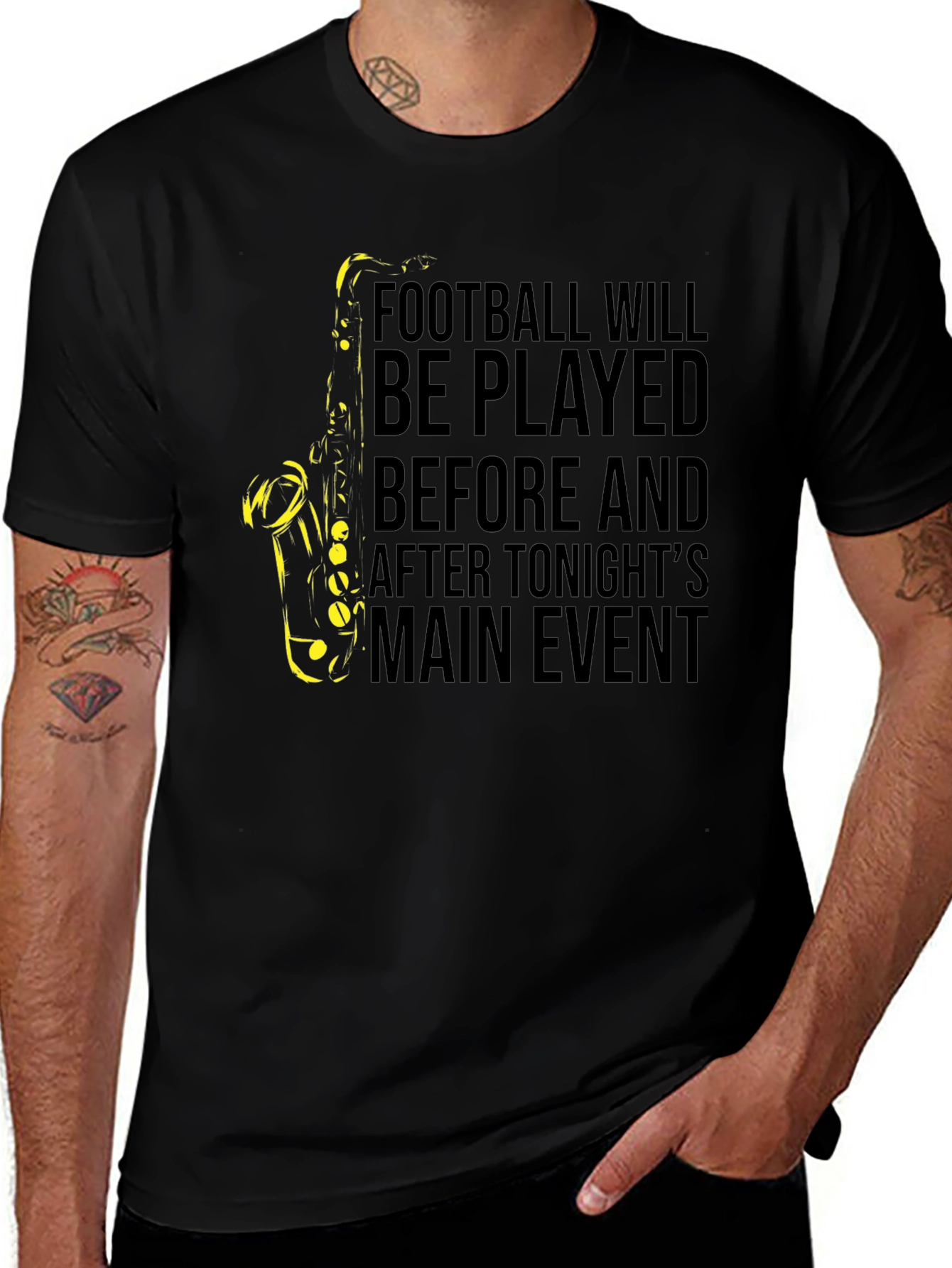 Variant 24 of Football and Saxophone T-Shirt
