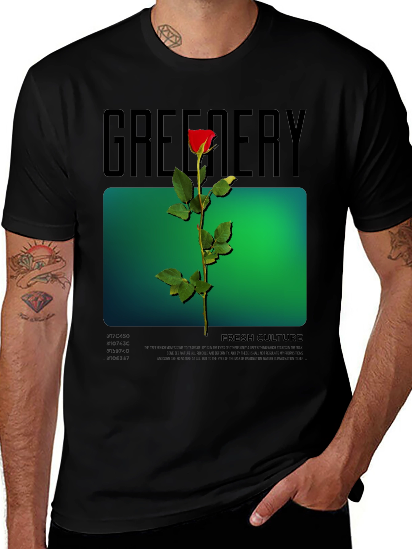 Variant 5 of Greenery Rose Graphic Tee - Fresh Culture