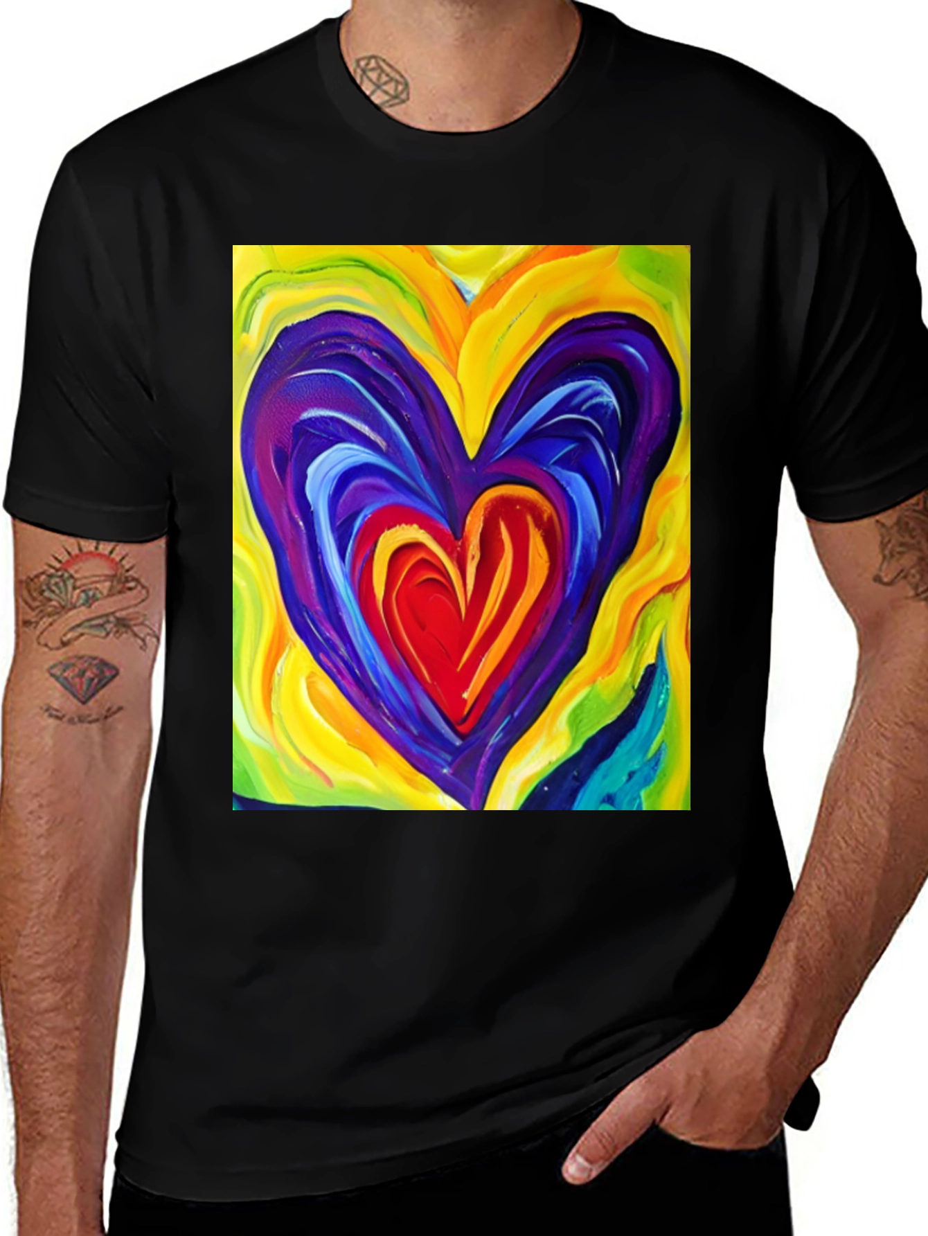 Variant 11 of Colorful Heart Graphic T-Shirt