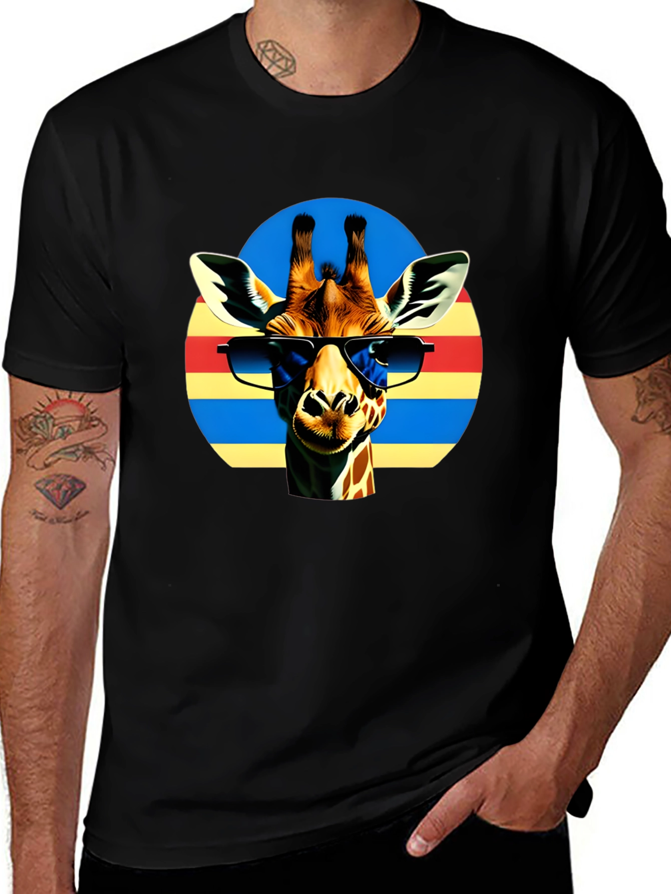 Variant 24 of Cool Giraffe Sunglasses Graphic T-Shirt