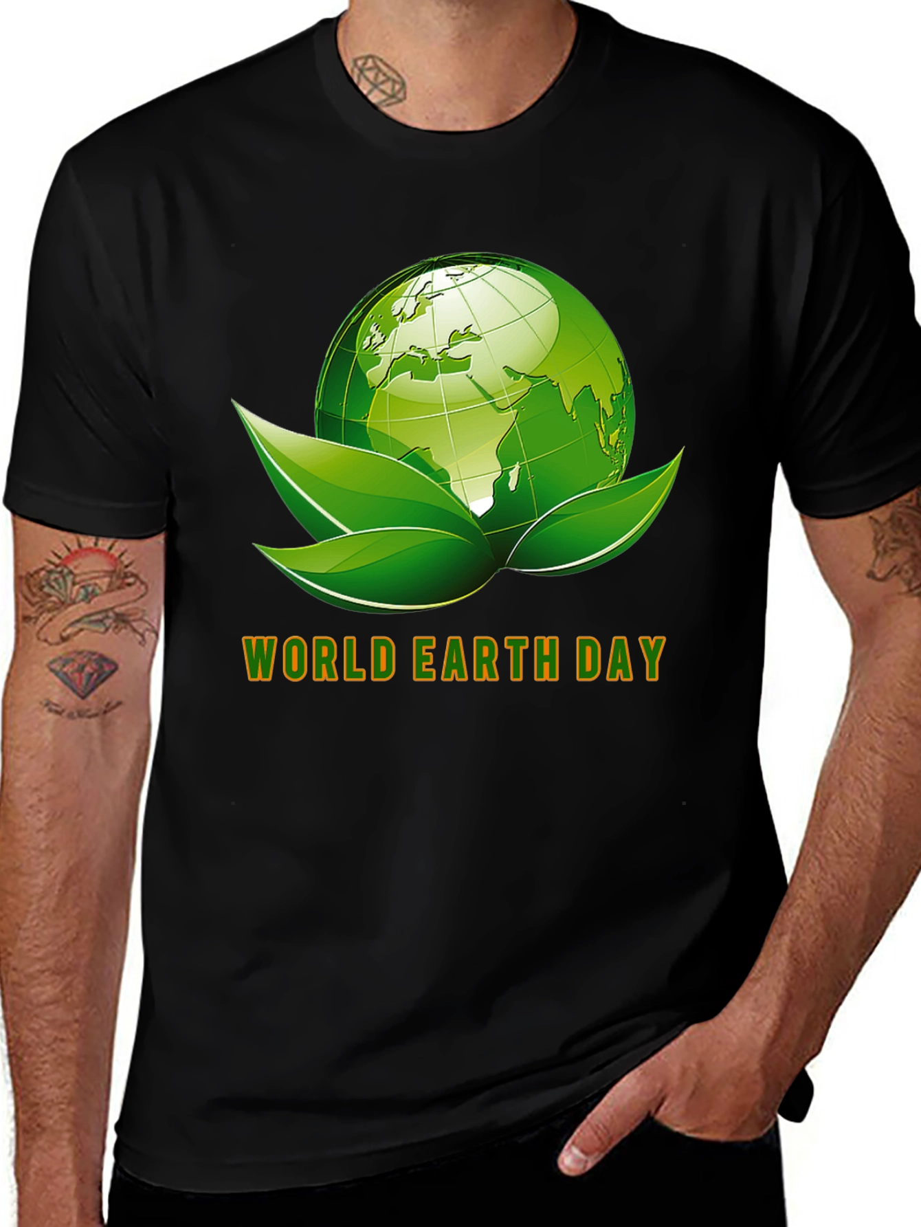 Black World Earth Day Graphic T-Shirt main image