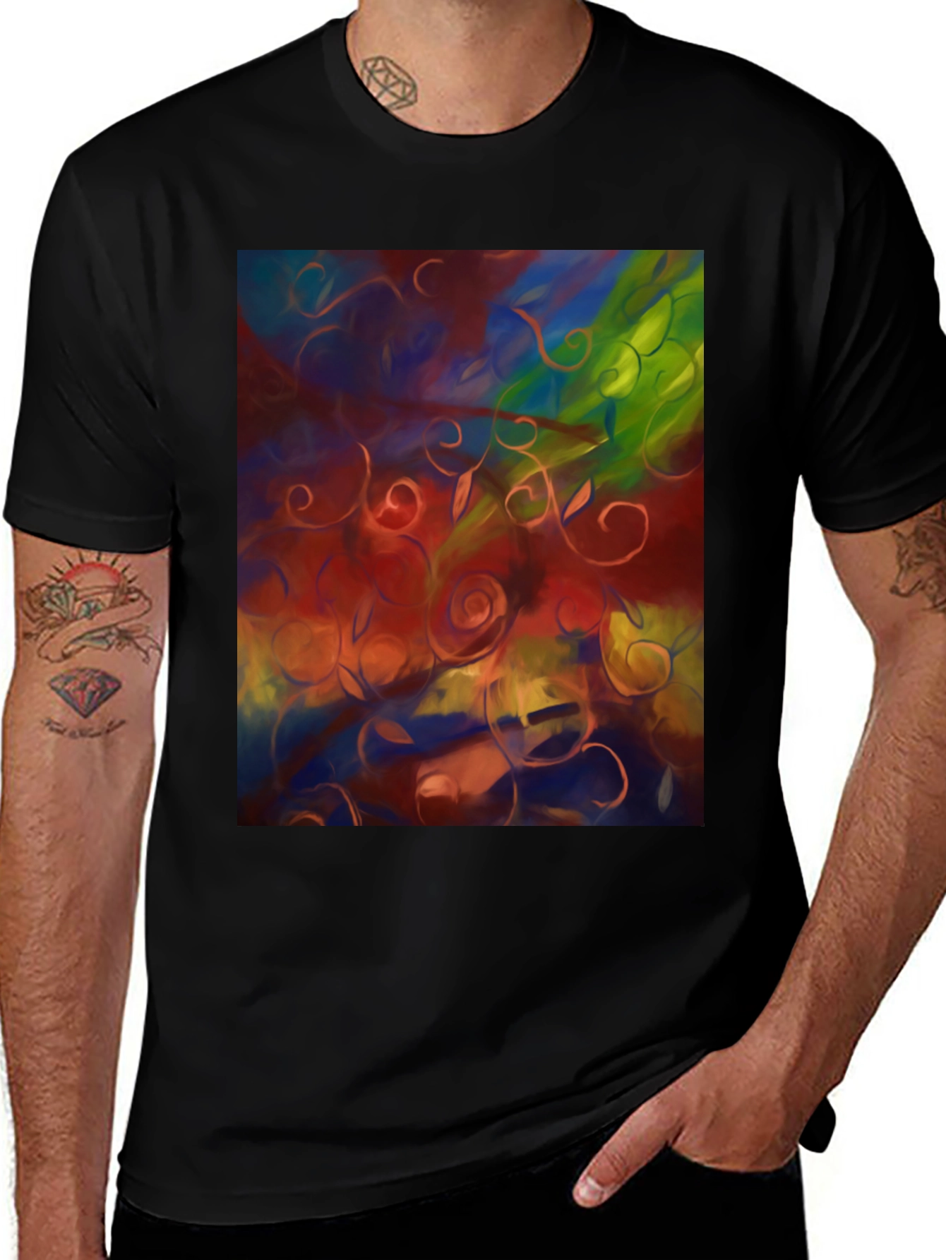 Variant 13 of Abstract Floral T-Shirt - Artistic Statement Tee