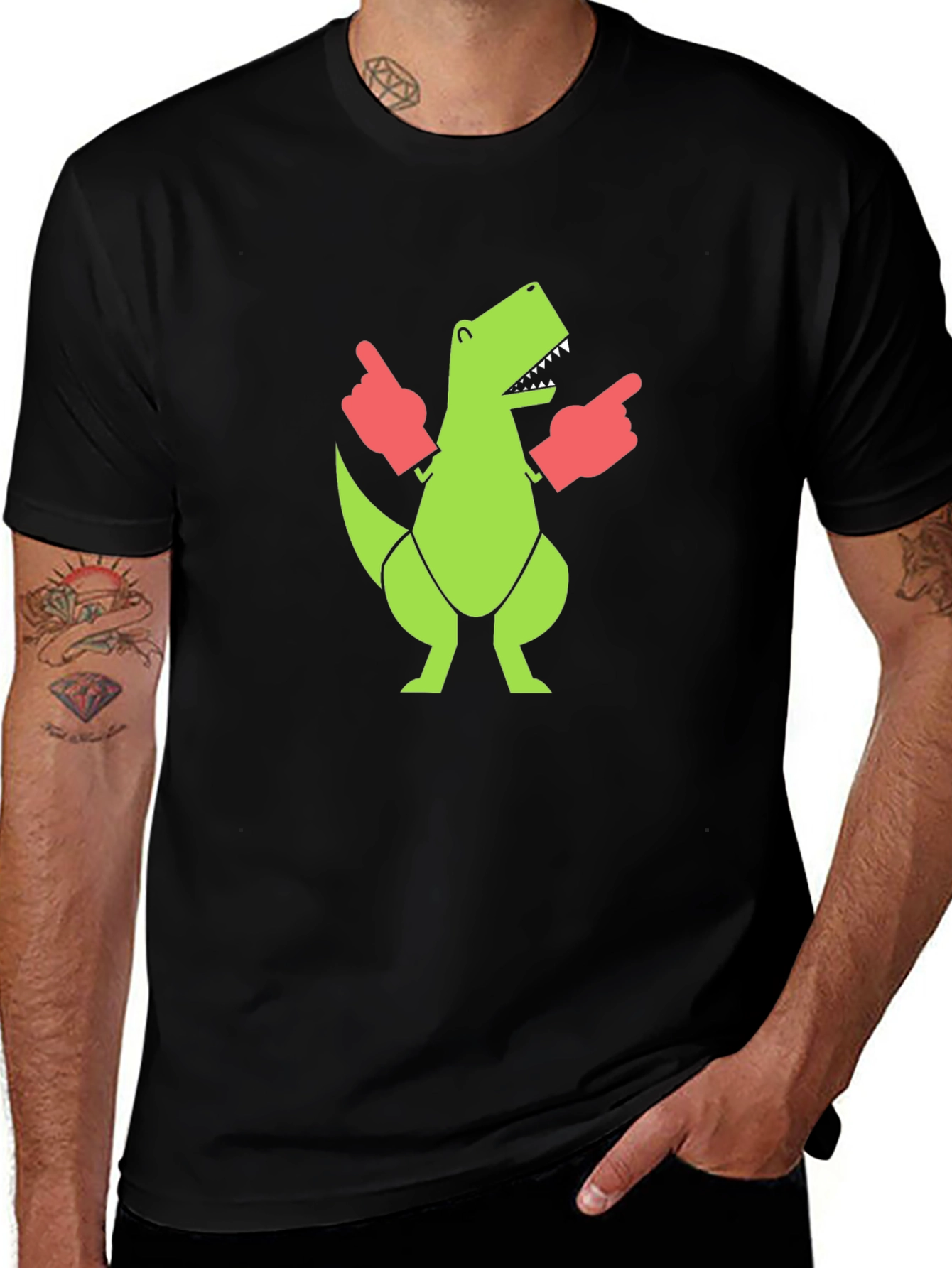 T-Rex Dinosaur Fan T-Shirt - Black