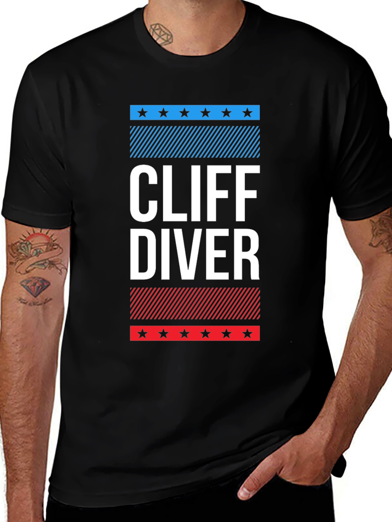 Variant 30 of Cliff Diver Graphic Tee - Patriotic Design