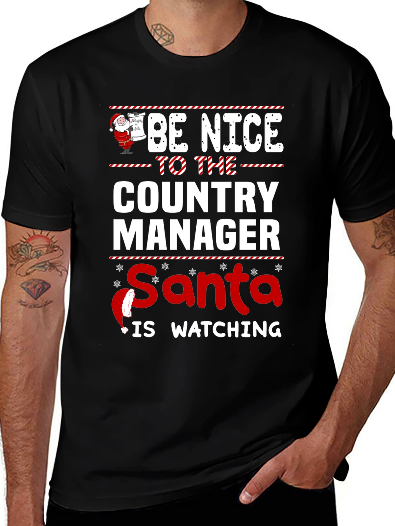 Be Nice to the Country Manager Christmas T-Shirt