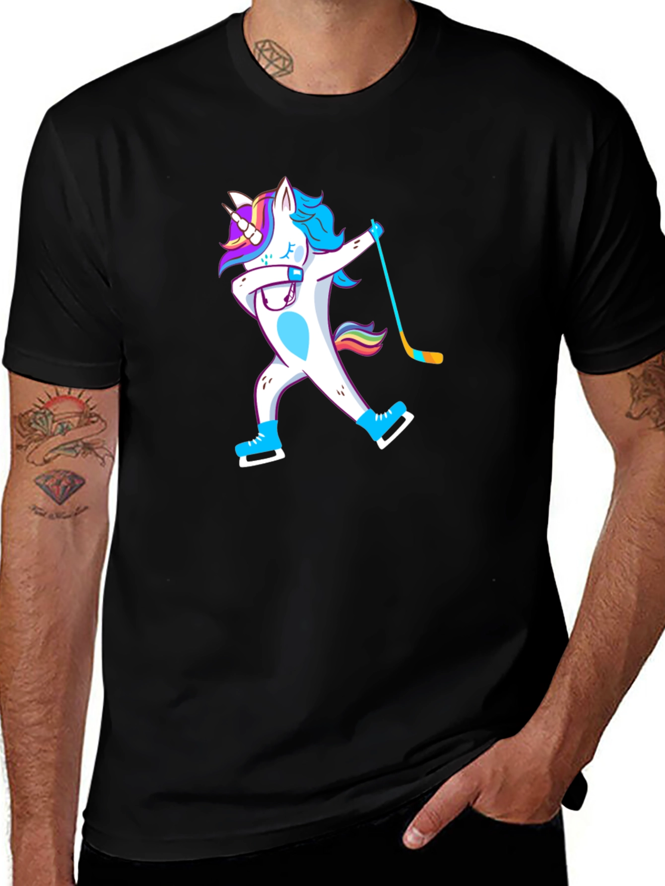 Variant 13 of Unicorn Dabbing Hockey Player T-Shirt