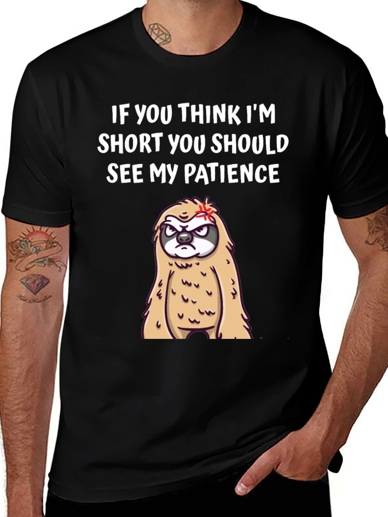 Variant 14 of Funny Sloth Patience T-Shirt - Short Humor Tee