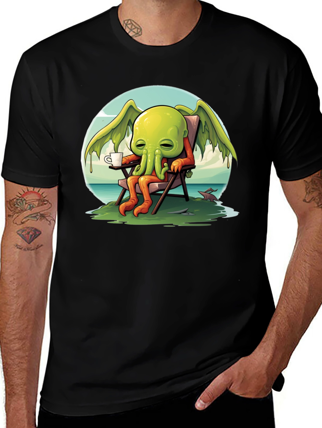 Cthulhu Relaxing T-Shirt - Beach Day
