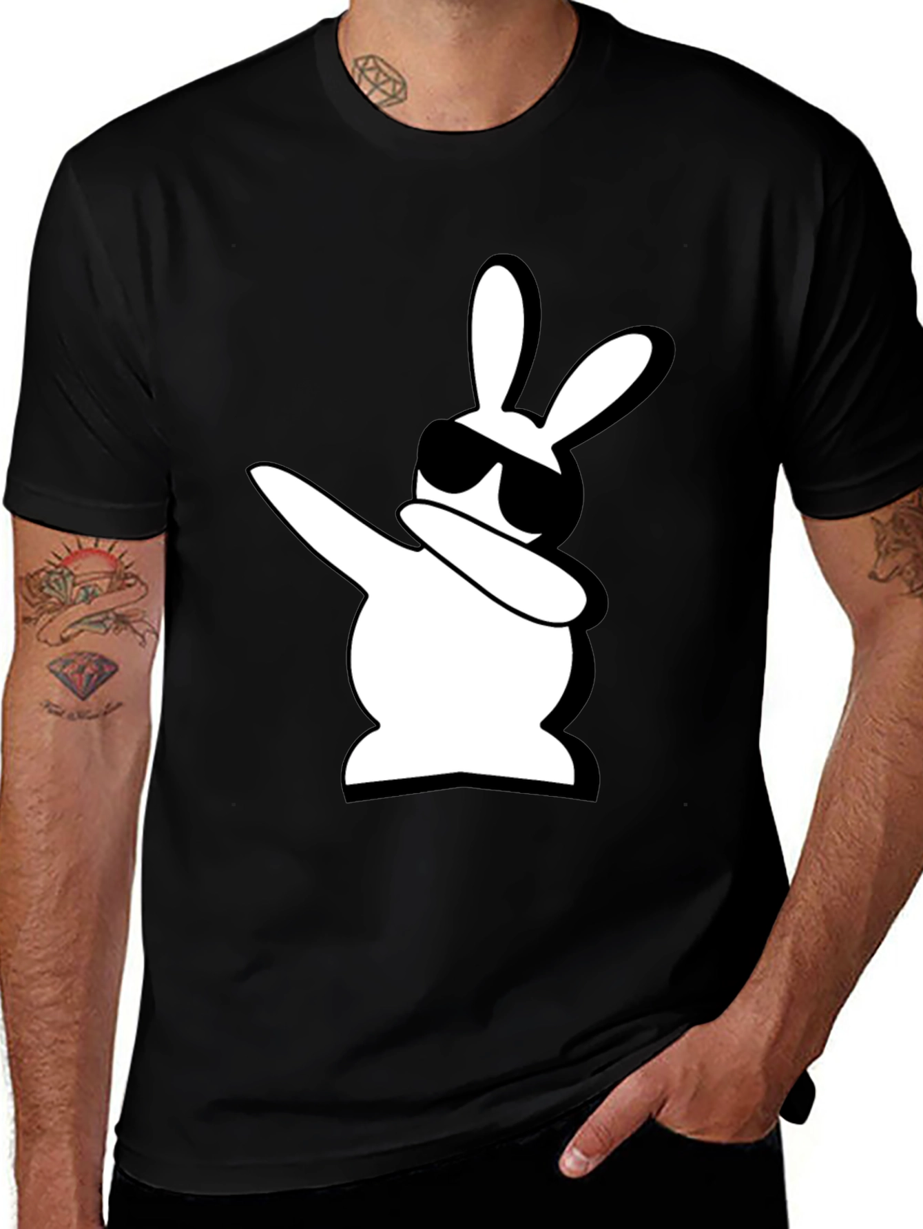 Variant 3 of Dabbing Bunny T-Shirt - Cool Easter Tee