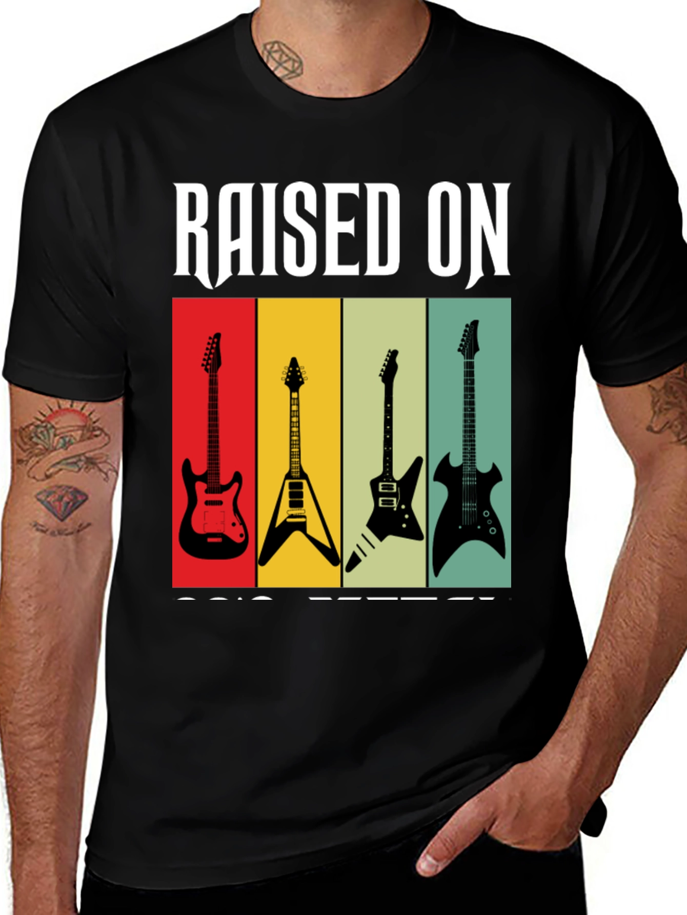 Variant 26 of Raised on Rock Guitars T-Shirt