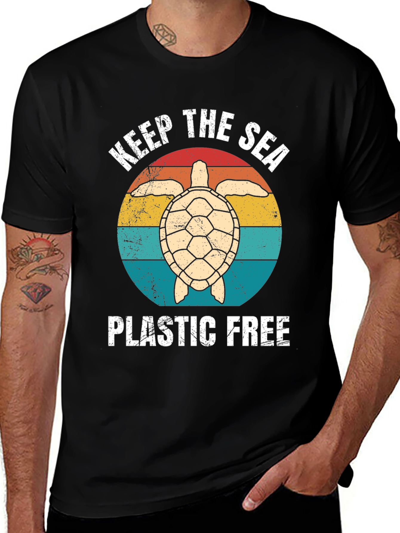Variant 20 of Keep The Sea Plastic Free Turtle Graphic Tee