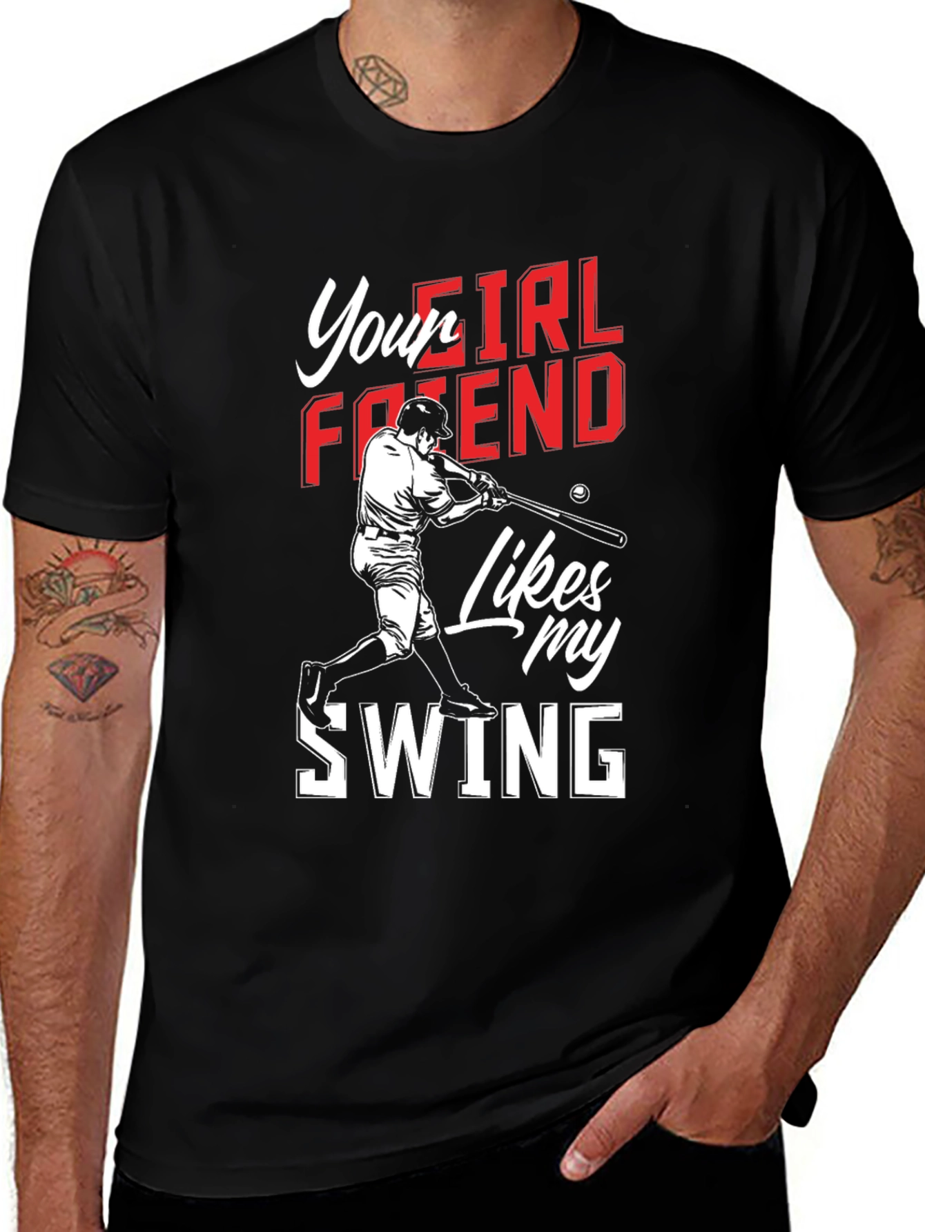 Variant 13 of Your Girlfriend Likes My Swing Graphic T-Shirt
