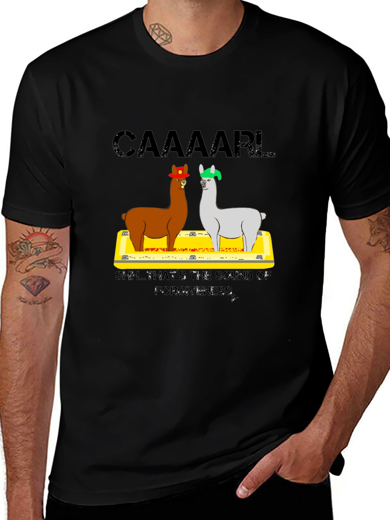 Variant 20 of Caaaaarl Llamas Black T-Shirt