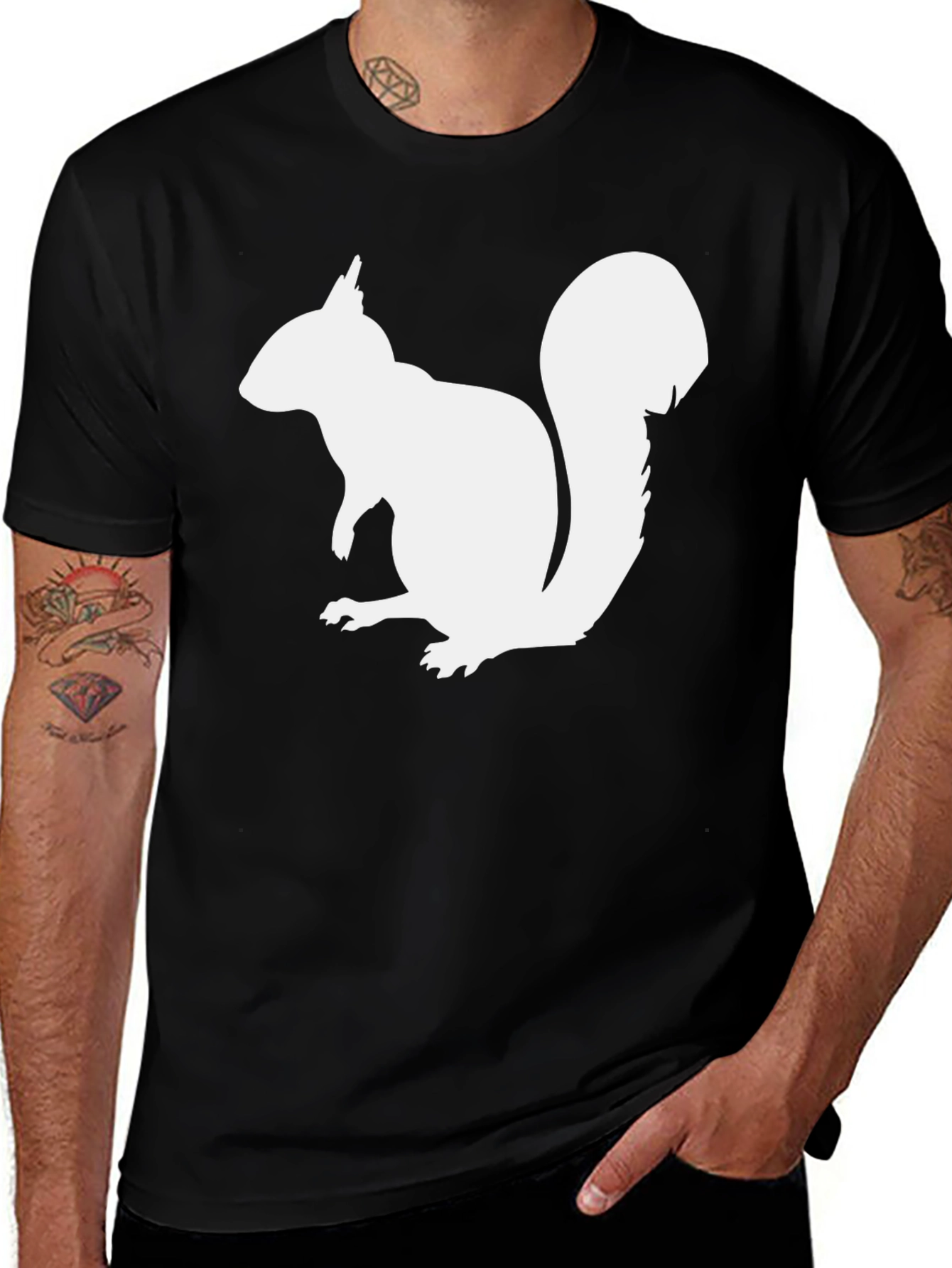 Variant 20 of Squirrel Graphic Tee - Black