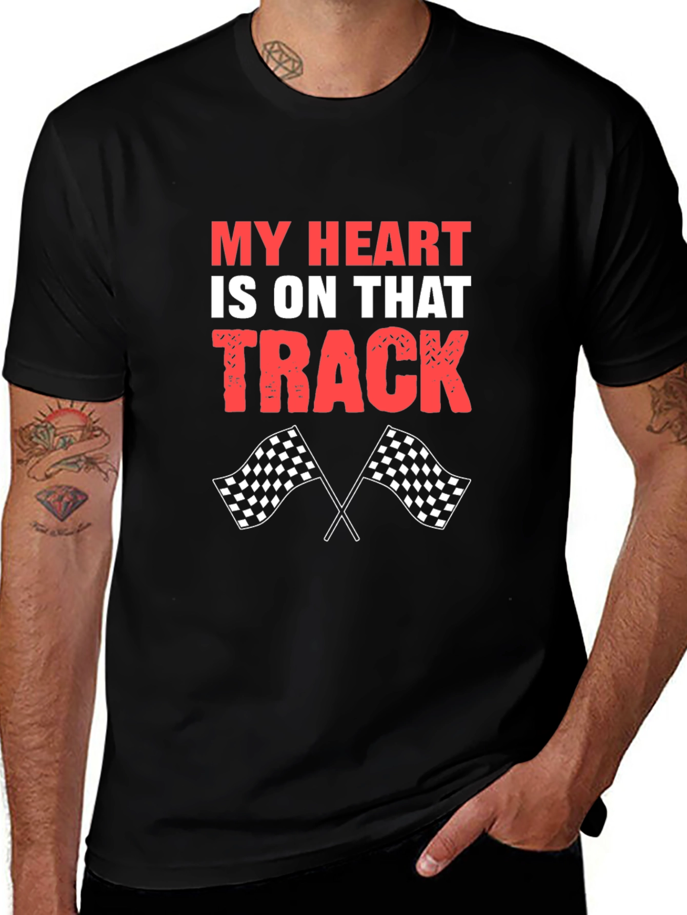 Variant 18 of My Heart Is On That Track Racing T-Shirt