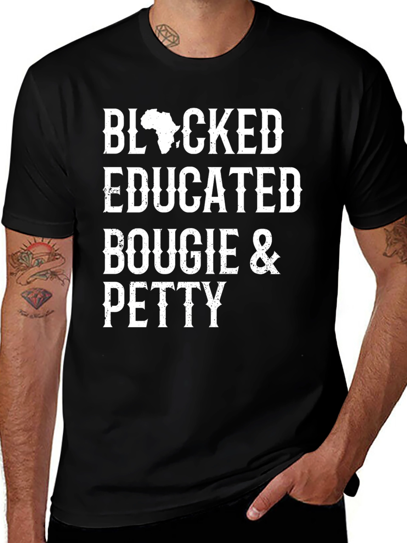Variant 4 of Blocked Educated Bougie & Petty Graphic Tee