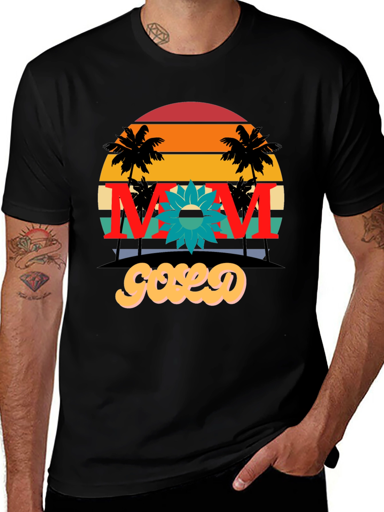 Variant 5 of Retro Mom Graphic T-Shirt with Palm Trees