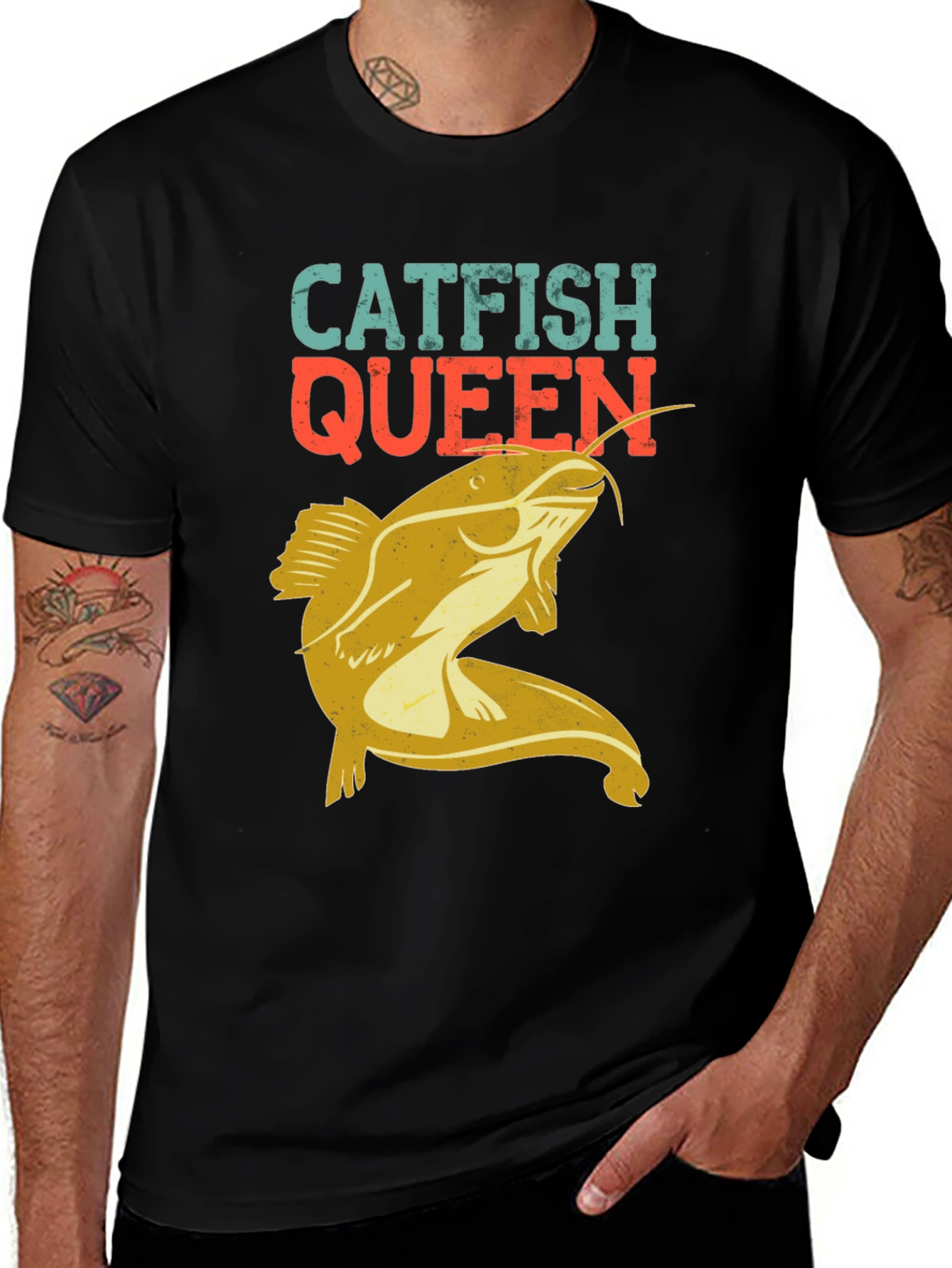 Variant 22 of Catfish Queen Graphic T-Shirt - Angler's Delight