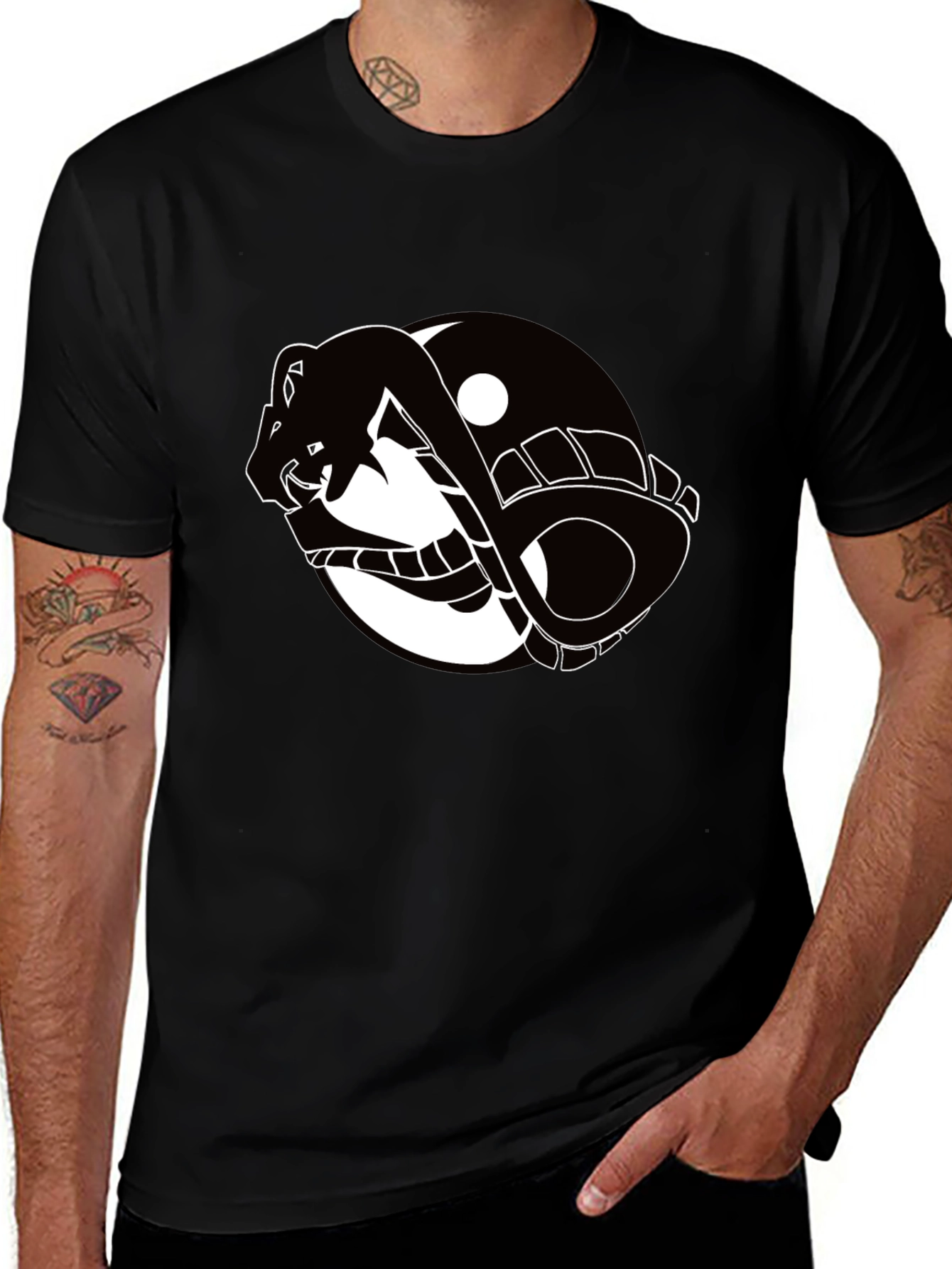 Variant 16 of Yin Yang Snake Graphic T-Shirt