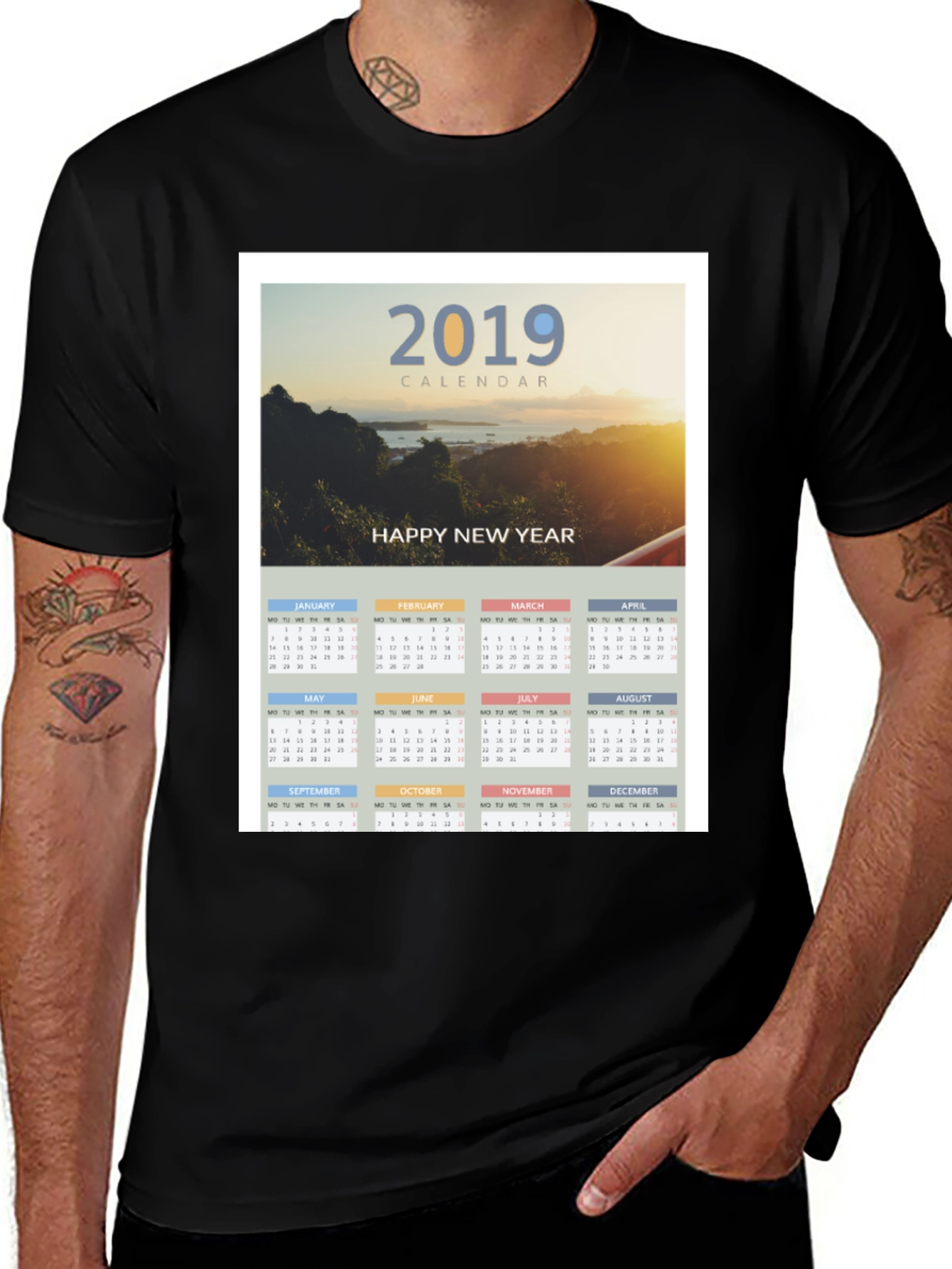 Variant 19 of 2019 Calendar Graphic T-Shirt - New Year's Apparel