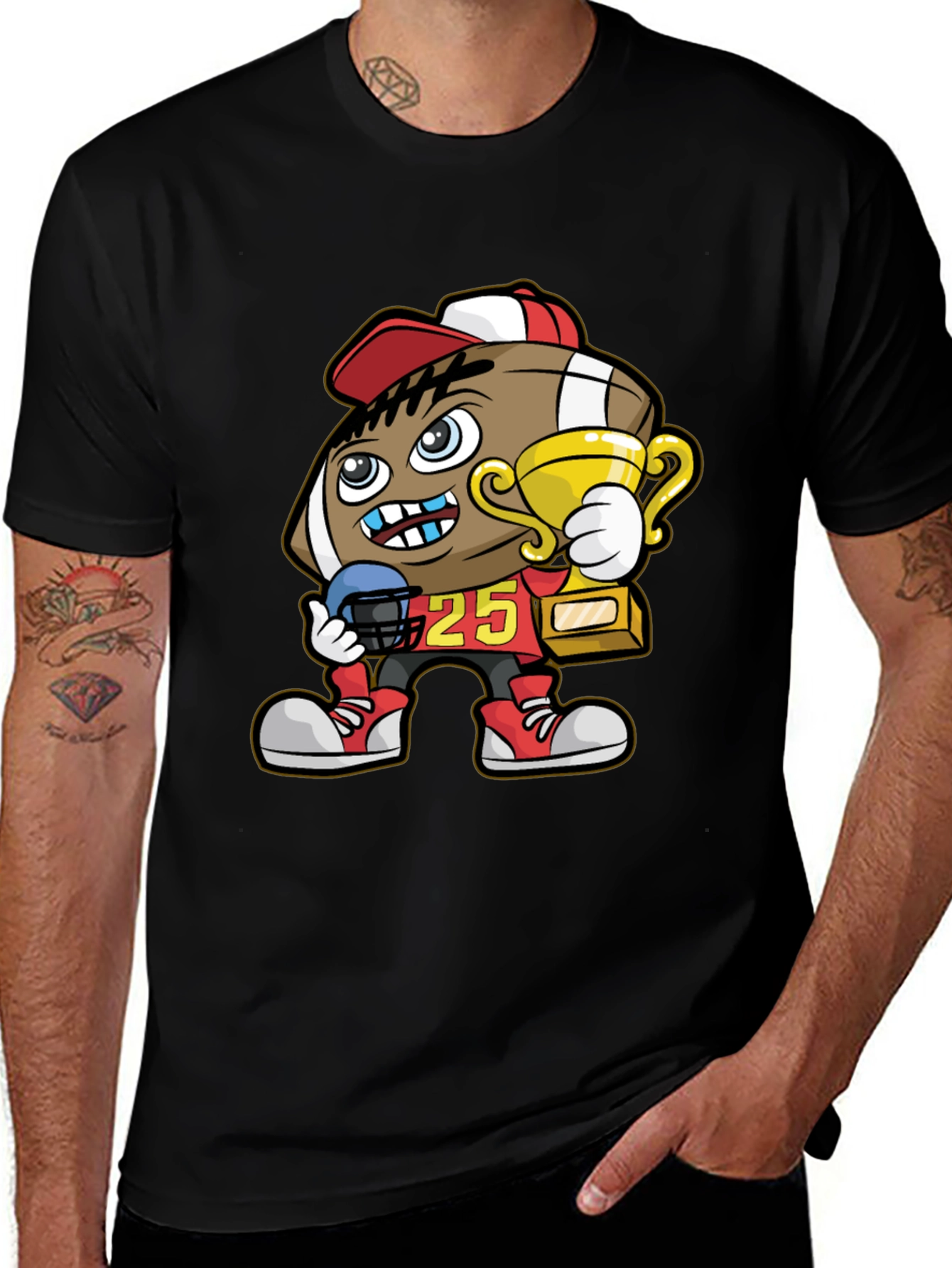 Variant 10 of Football Cartoon Character Graphic Tee