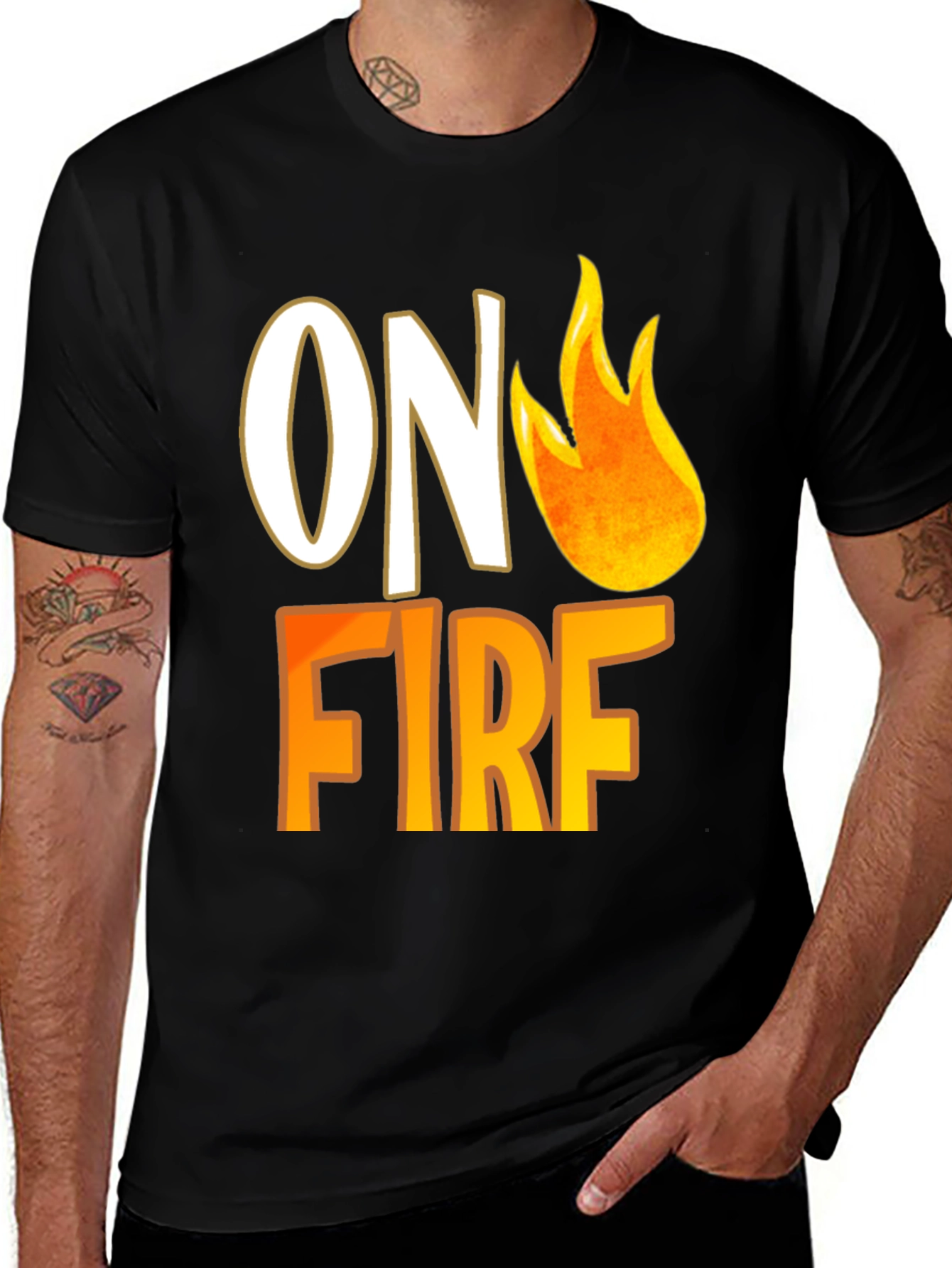 Variant 22 of On Fire Graphic Tee - Trendy Casual T-Shirt