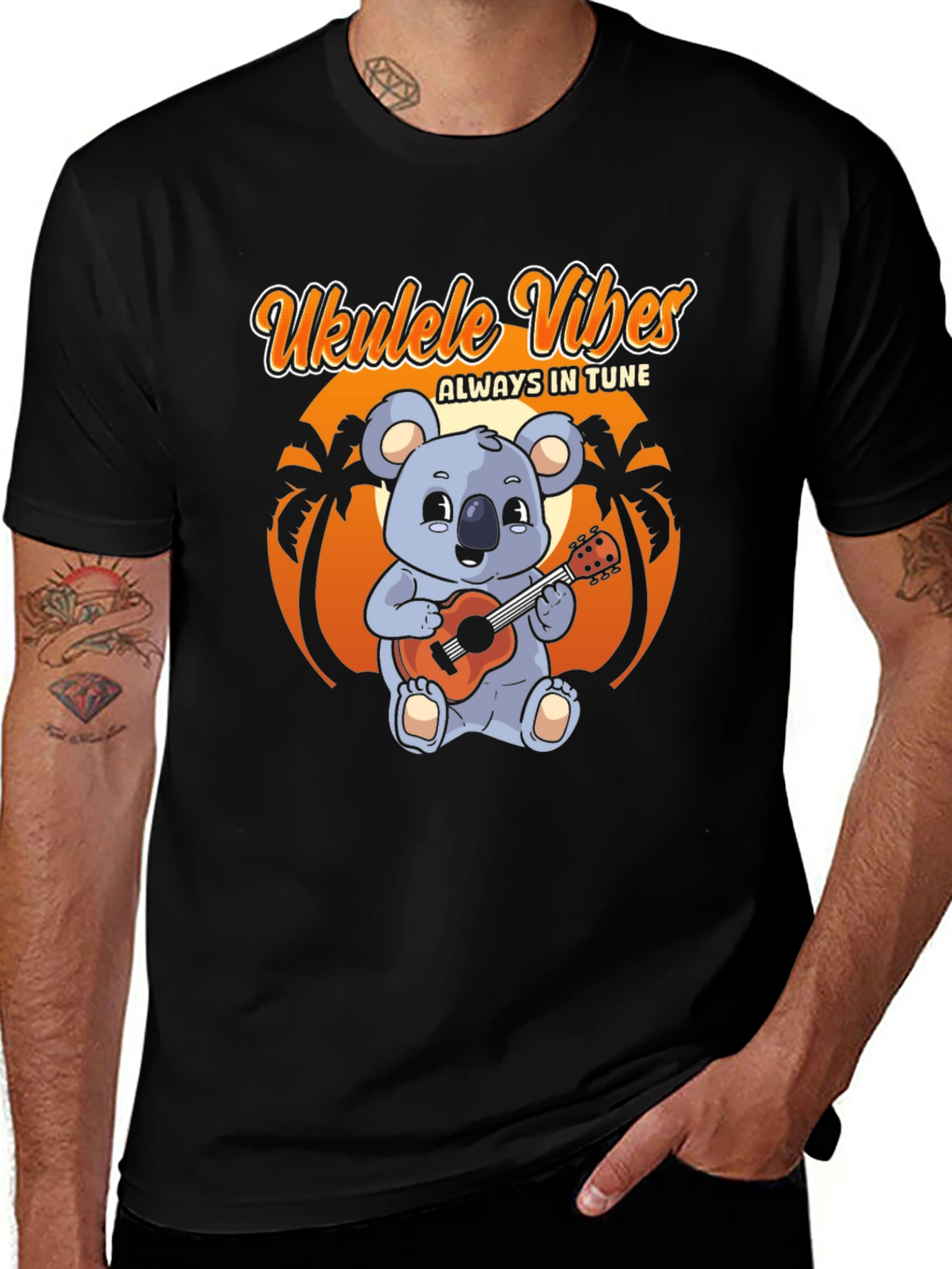 Variant 26 of Ukulele Vibes T-Shirt - Koala Bear Playing Ukulele