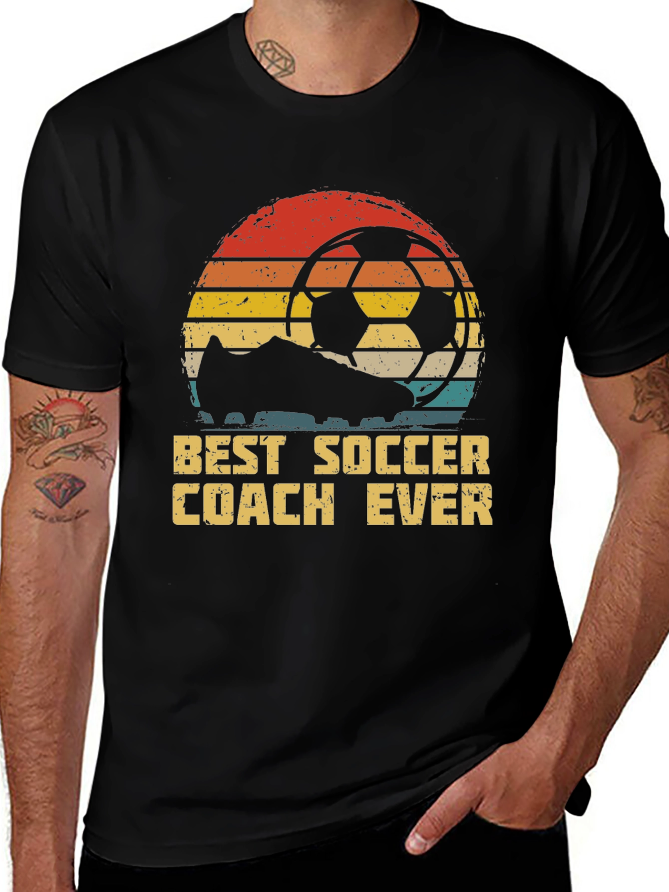 Variant 5 of Best Soccer Coach Ever T-Shirt - Vintage Style
