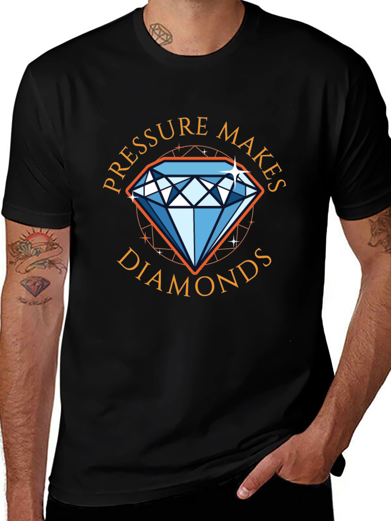 Variant 27 of Pressure Makes Diamonds Graphic T-Shirt - Unisex Cotton Tee