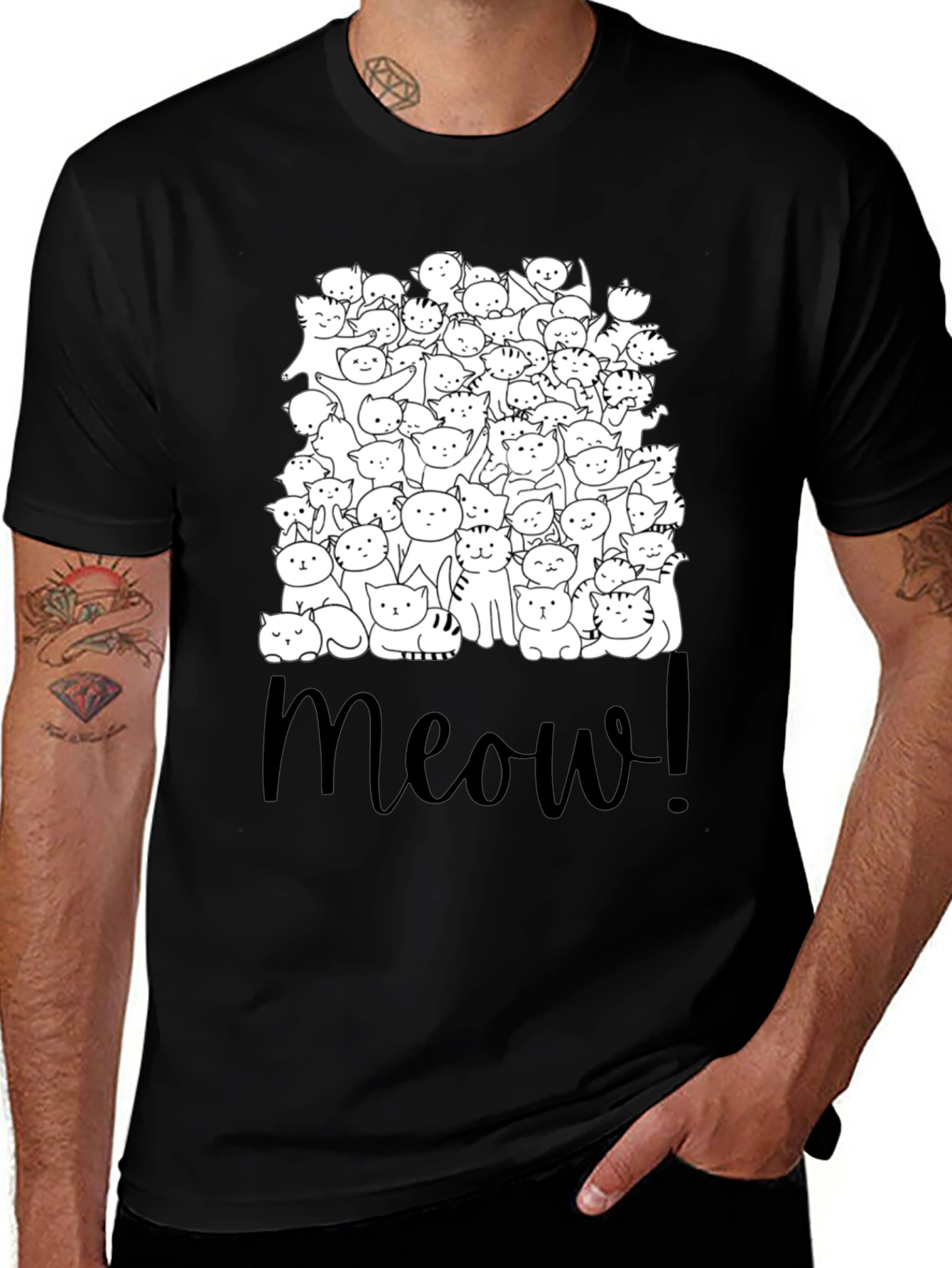 Variant 2 of Cats Meow T-Shirt - Cute Kitten Design Tee