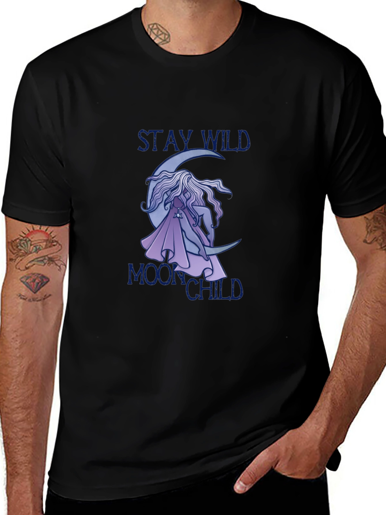 Variant 15 of Stay Wild Moon Child Black Tee