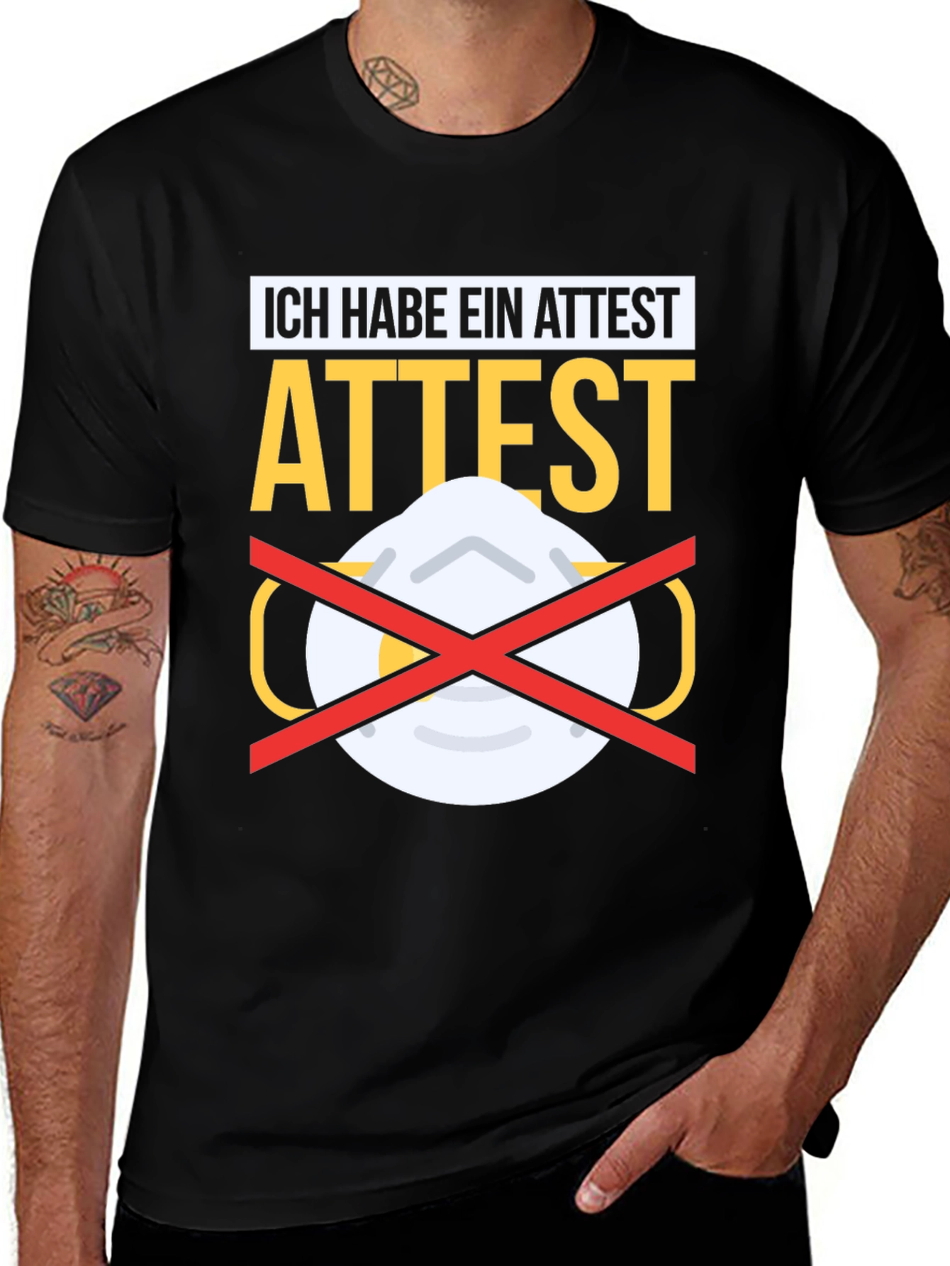 Variant 4 of Ich Habe Ein Attest T-Shirt - Anti-Mask Medical Exemption Tee