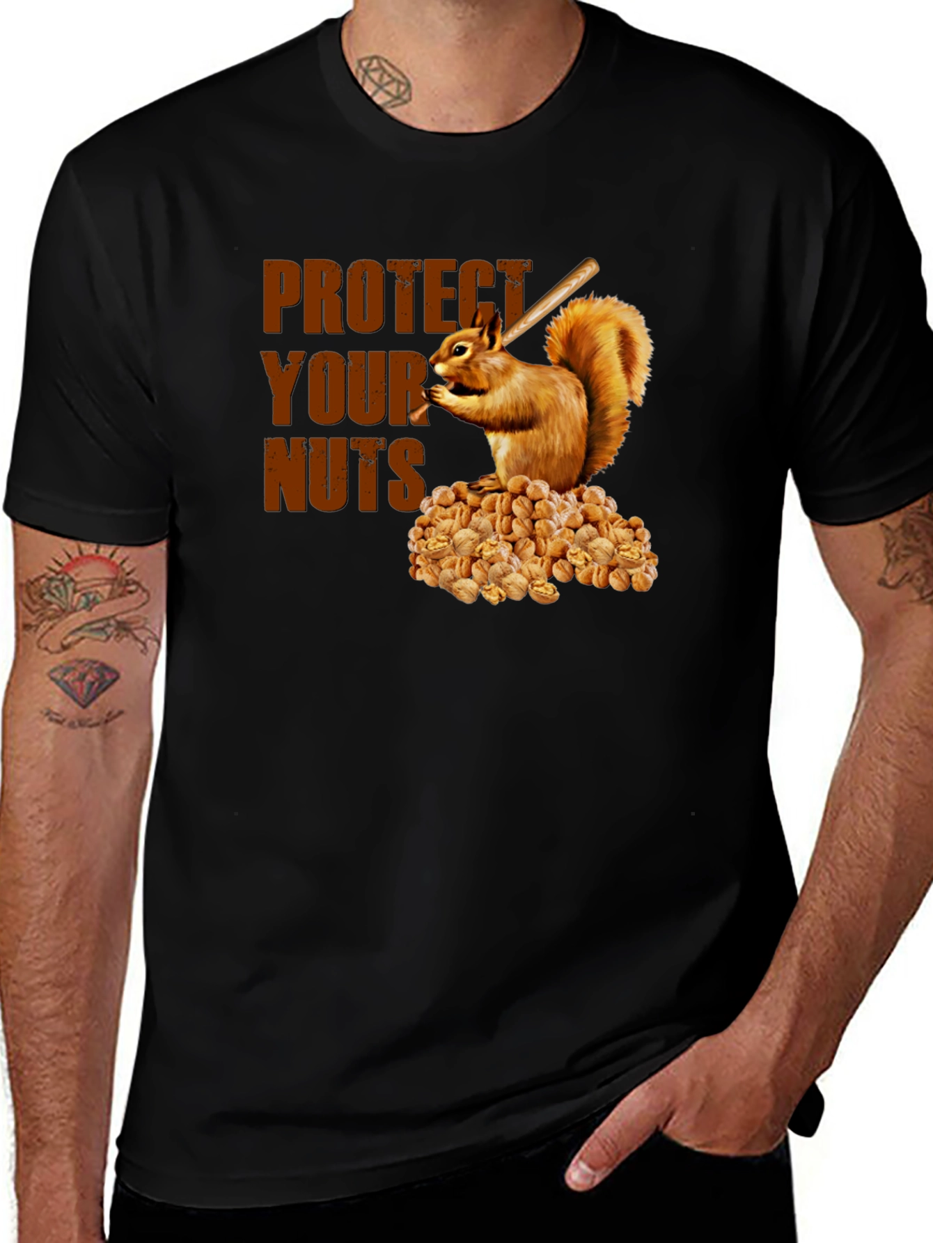 Variant 25 of Protect Your Nuts T-Shirt, Funny Squirrel Design