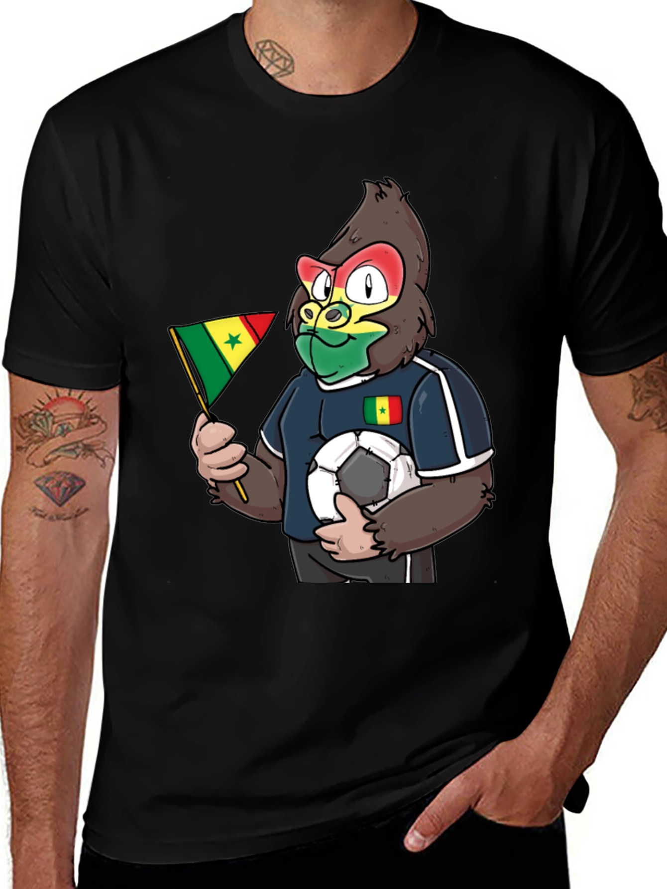 Senegal Soccer Fan Gorilla T-Shirt
