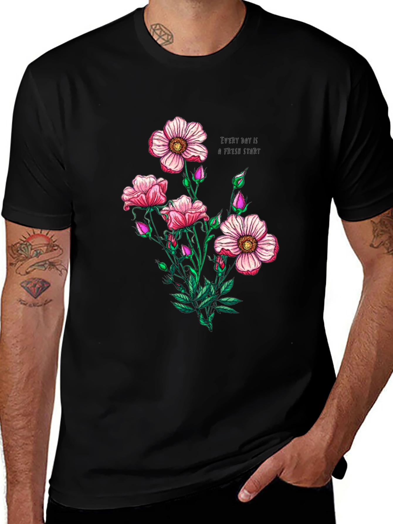 Variant 20 of Floral Graphic T-Shirt - Fresh Start Design