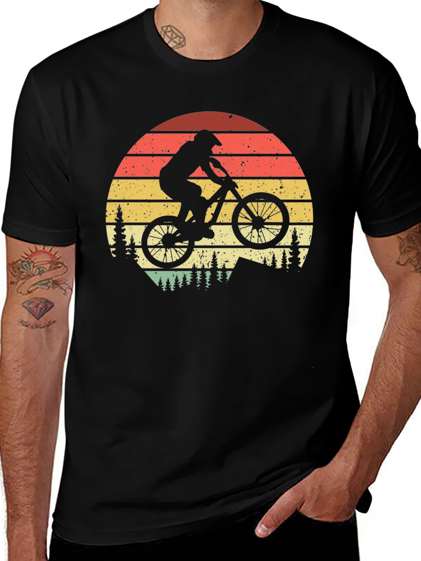 Variant 13 of Mountain Bike Sunset Graphic Tee