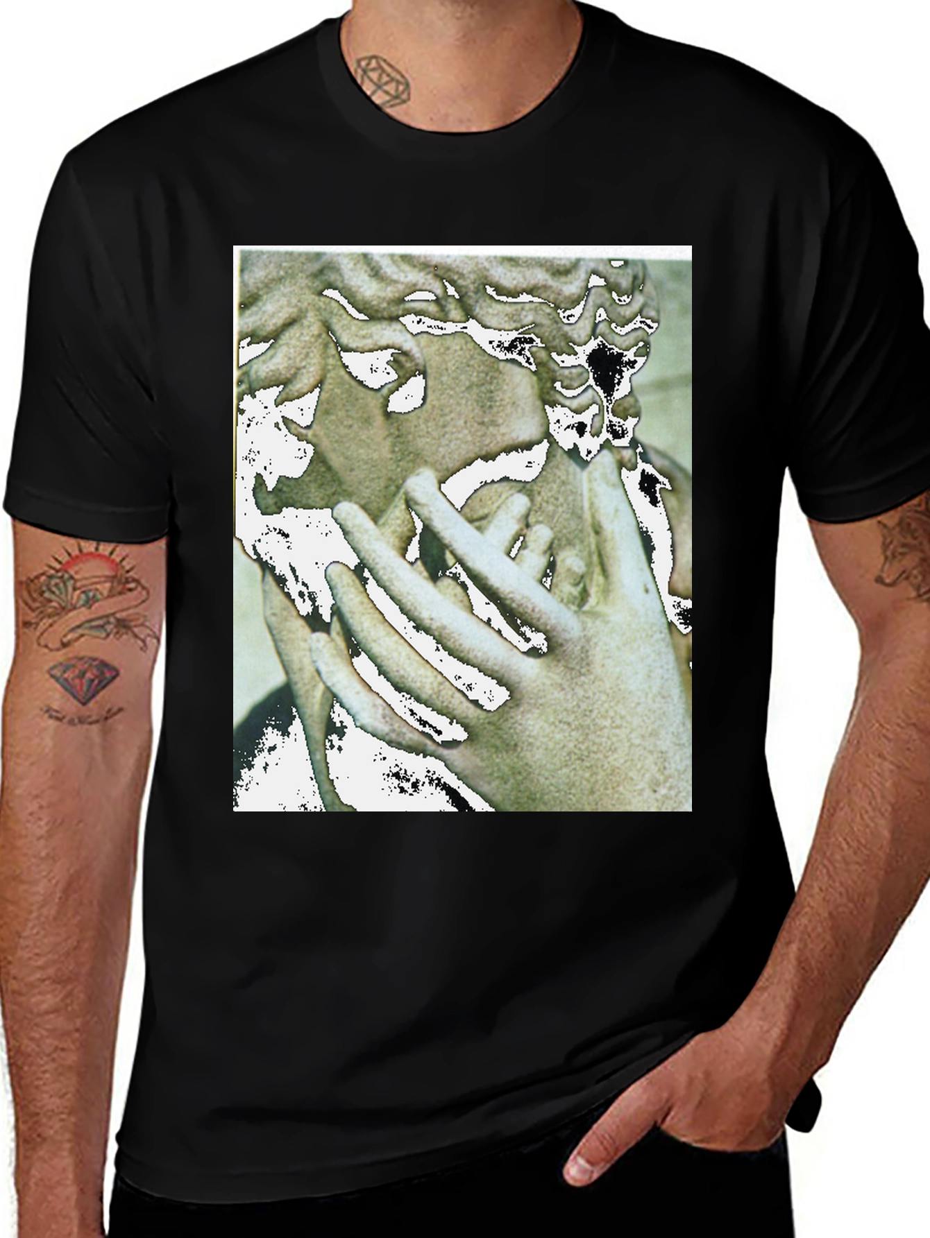 Variant 22 of Artistic Statue Graphic Black T-Shirt