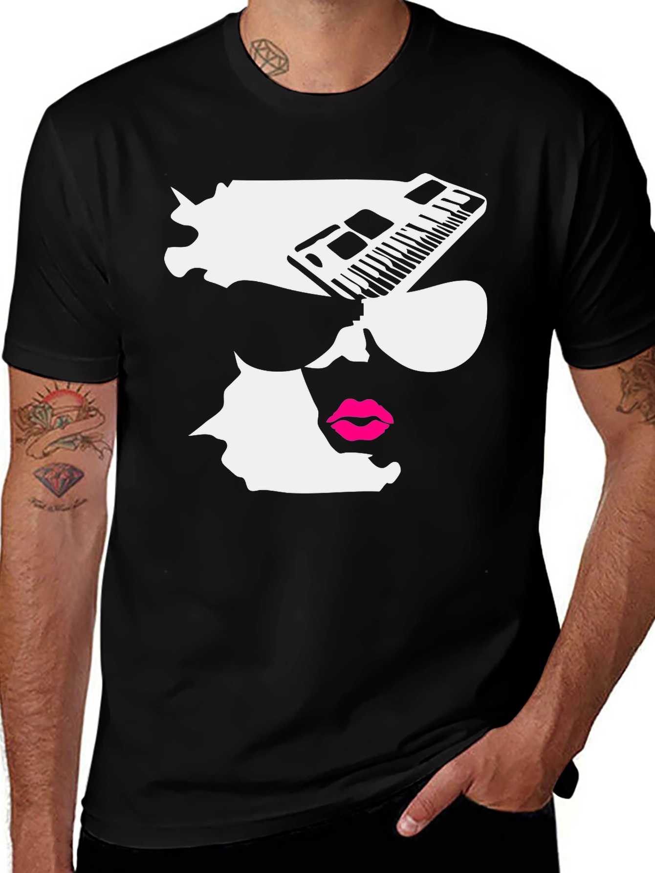 Variant 3 of Cool Abstract Music Lover's Black T-Shirt